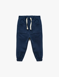 Pamuklu Beli Bağcıklı Cep Detaylı Basic Eşofman Altı