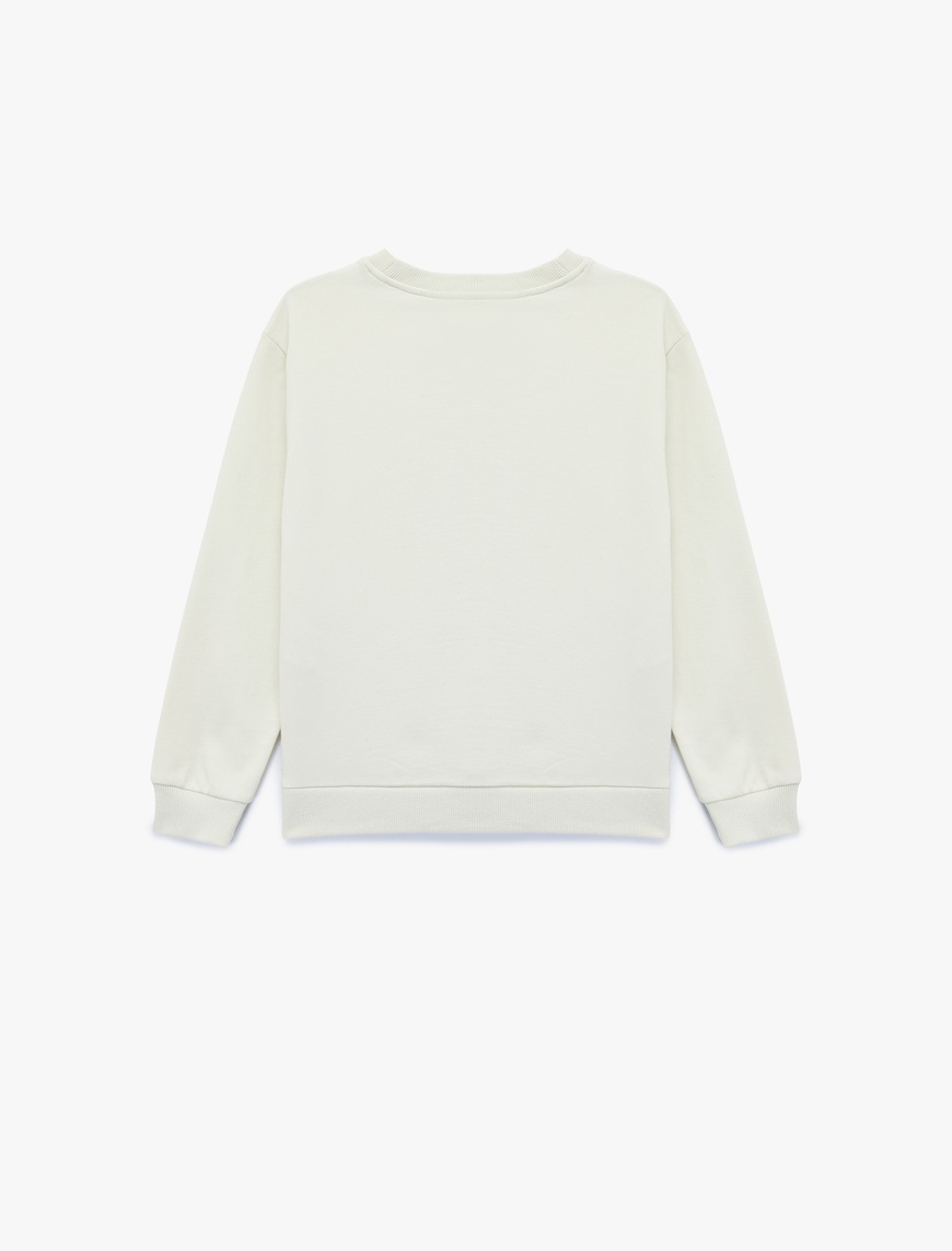  Erkek Çocuk Baskılı Uzun Kollu Bisiklet Yaka Pamuklu Sweatshirt