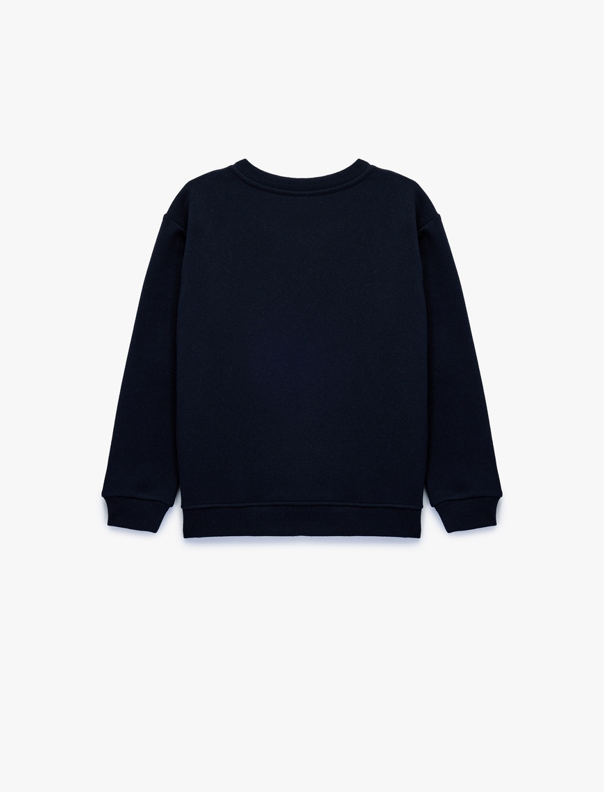  Erkek Çocuk Bisiklet Yaka Uzun Kollu Baskılı Sweatshirt