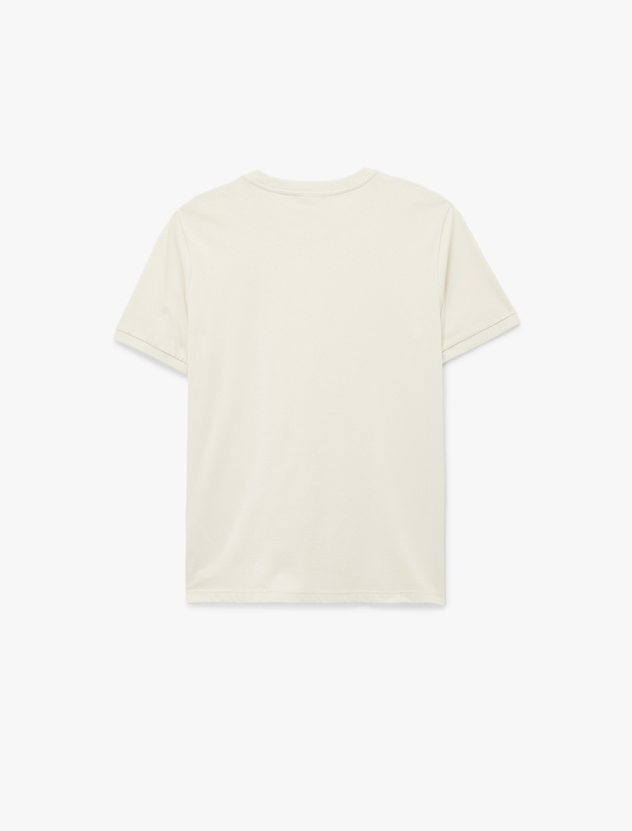  Regular Fit Bisiklet Yaka Pamuklu Kısa Kollu Baskılı Tişört