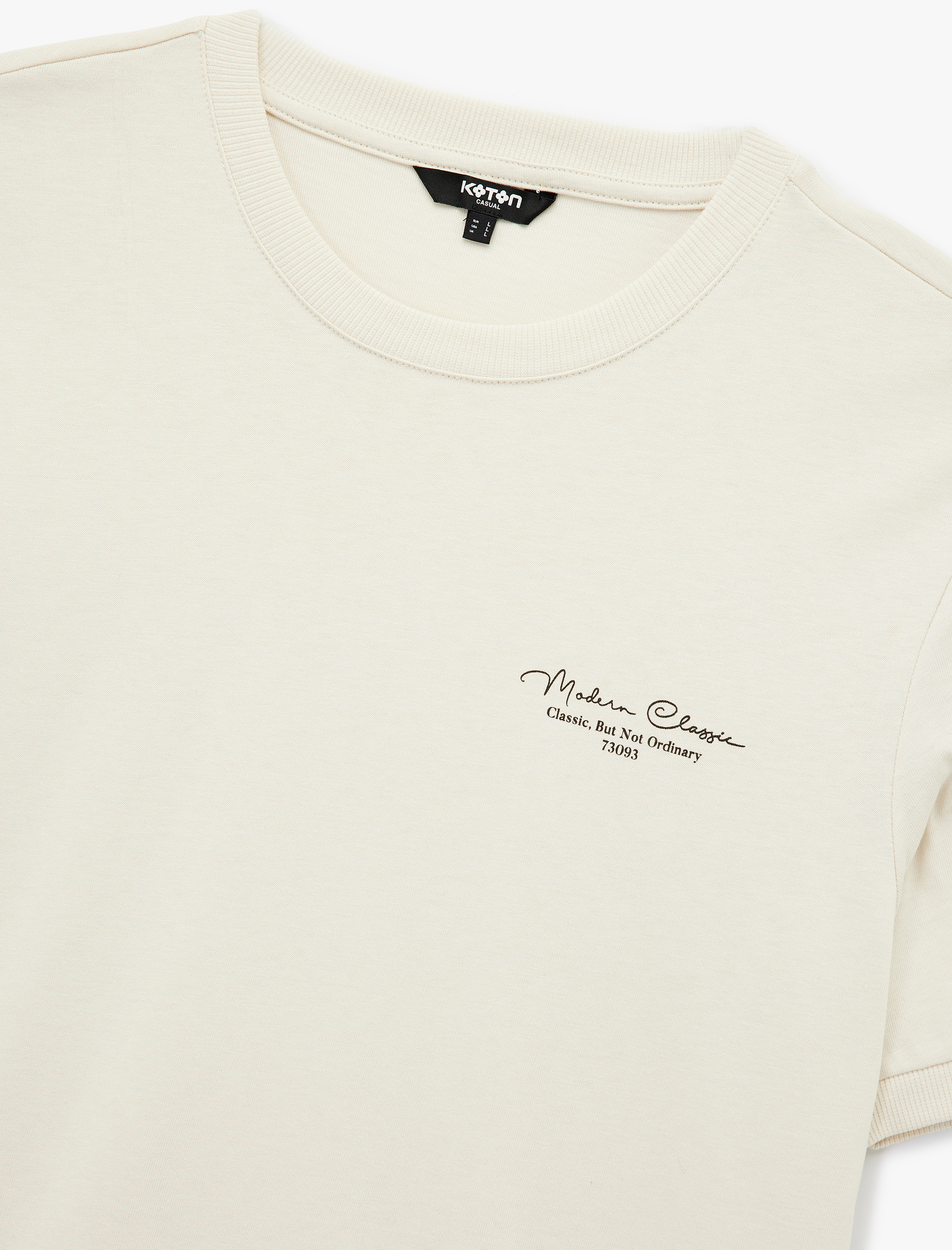   Regular Fit Bisiklet Yaka Pamuklu Kısa Kollu Baskılı Tişört