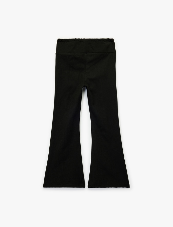 Kız Çocuk Beli Lastikli Basic İspanyol Paça Pantolon