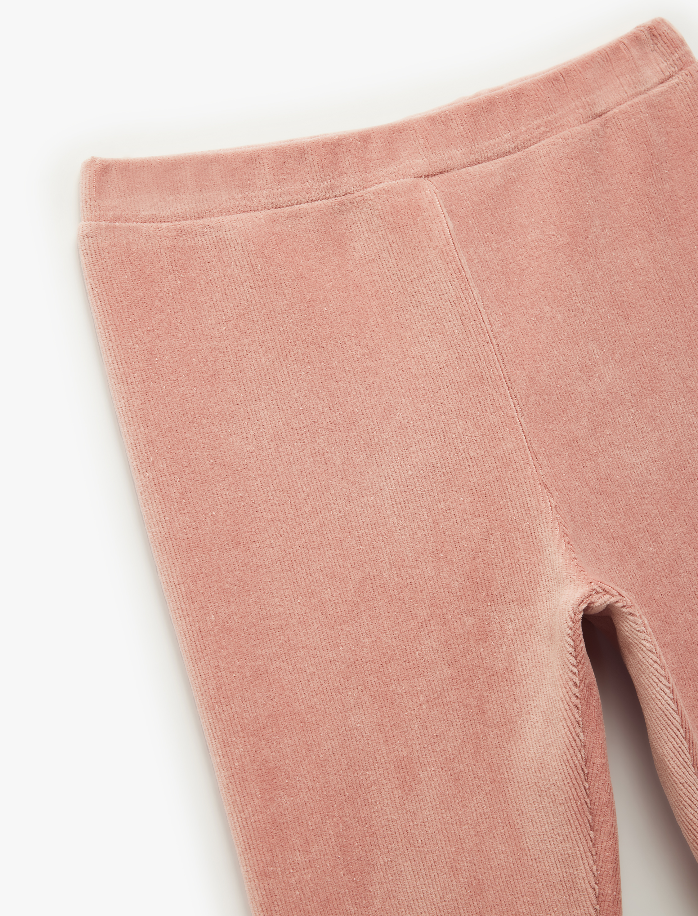  Kız Çocuk Beli Lastikli Yüksek Bel Basic Kadife Tayt