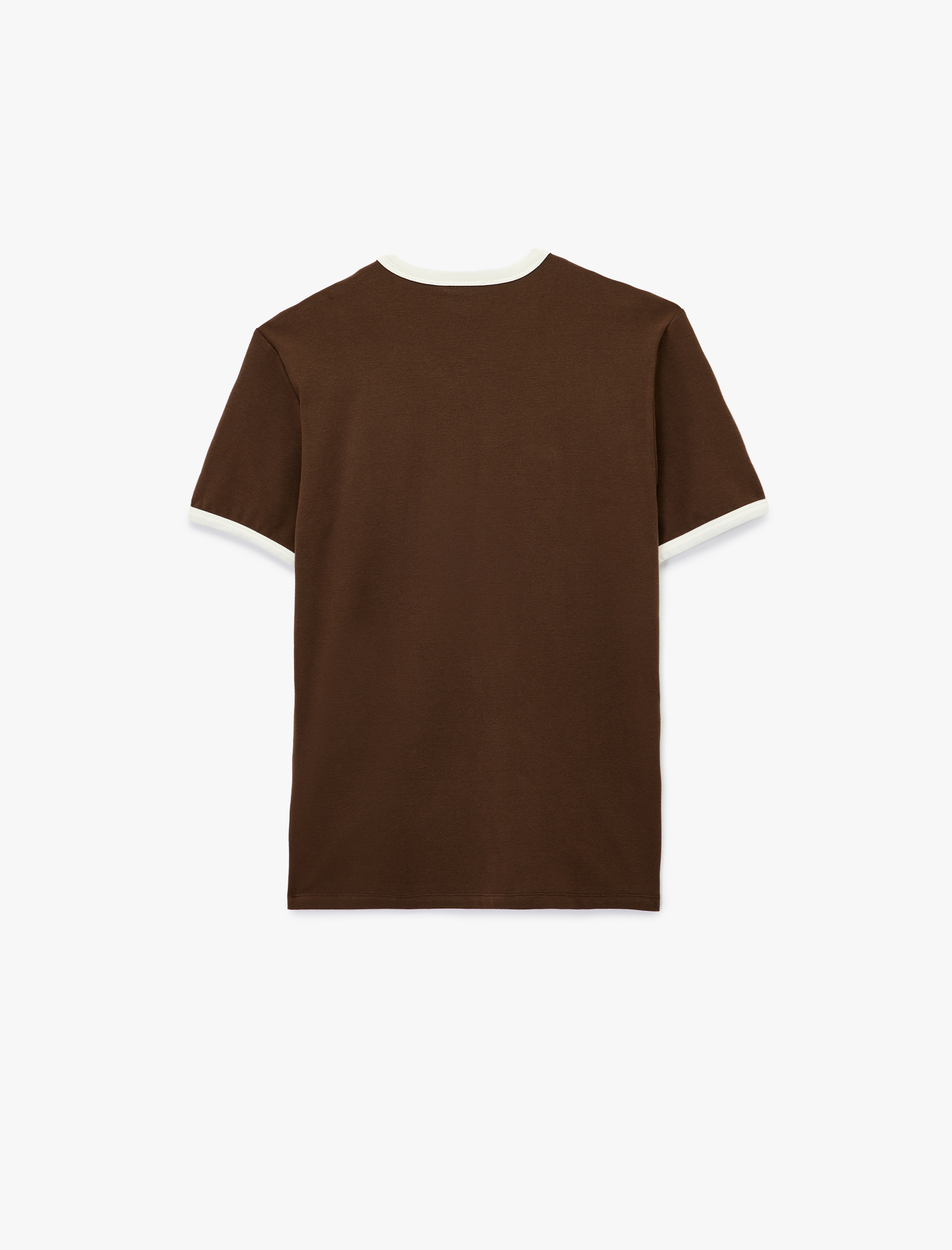   Kısa Kollu Bisiklet Yaka Tok Kumaş Renk Kontrastlı Pamuklu Slim Fit Tişört