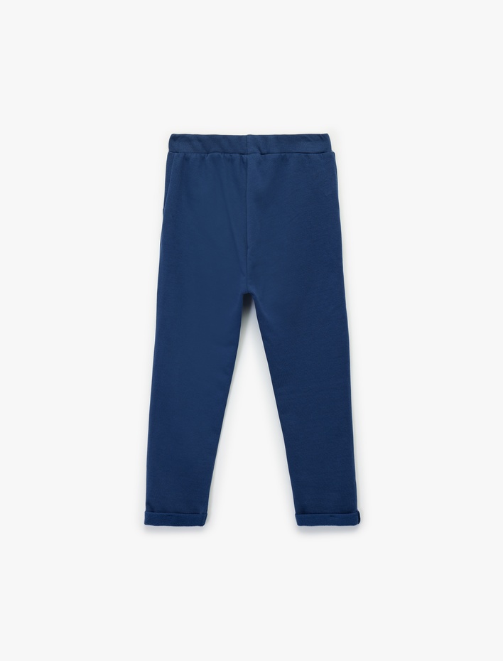 Erkek Bebek Düğmeli Pamuklu Rahat Kesim Basic Eşofman Altı