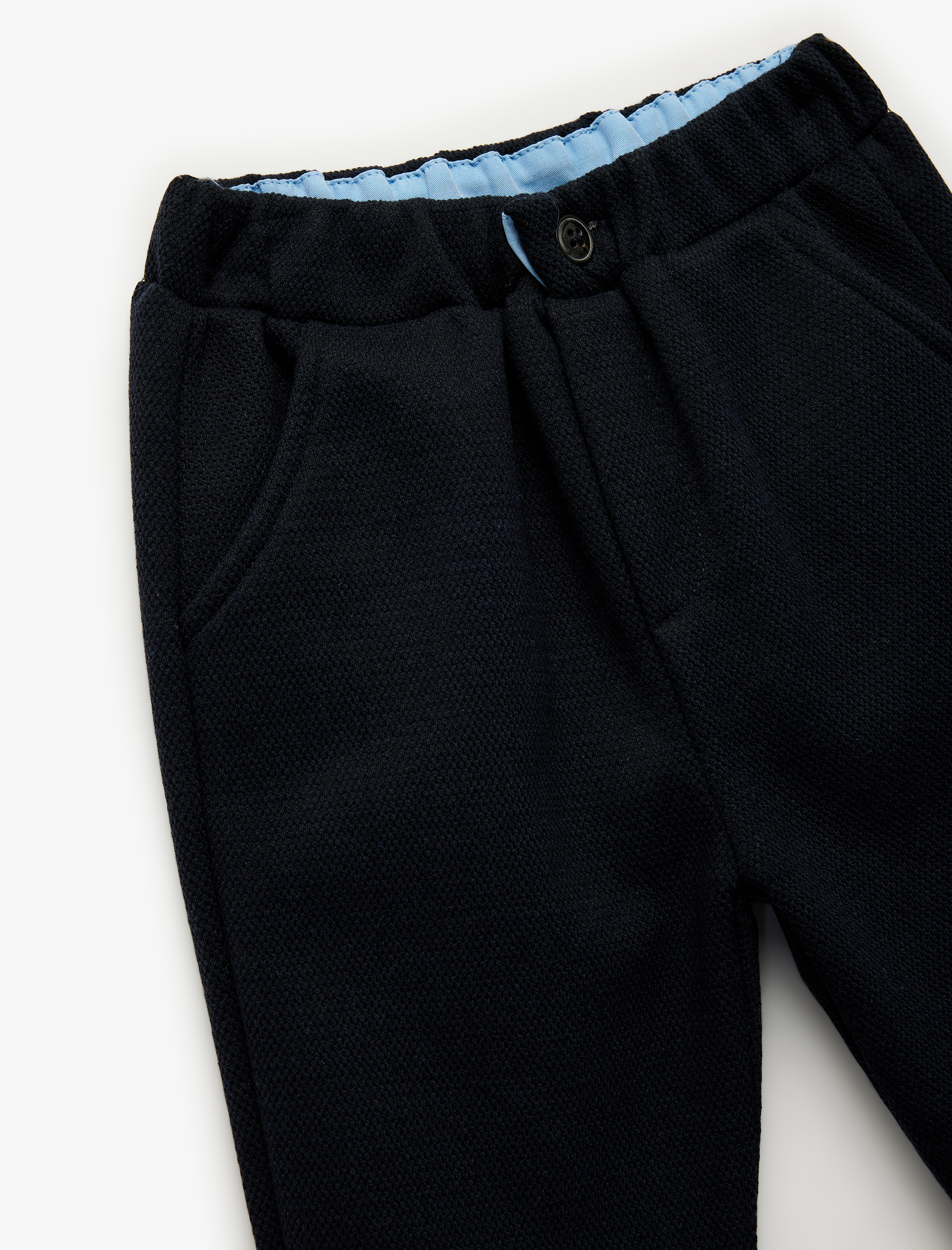  Erkek Bebek Düğme Detaylı Cepli Beli Lastikli Basic Pantolon Görünümlü Eşofman Altı