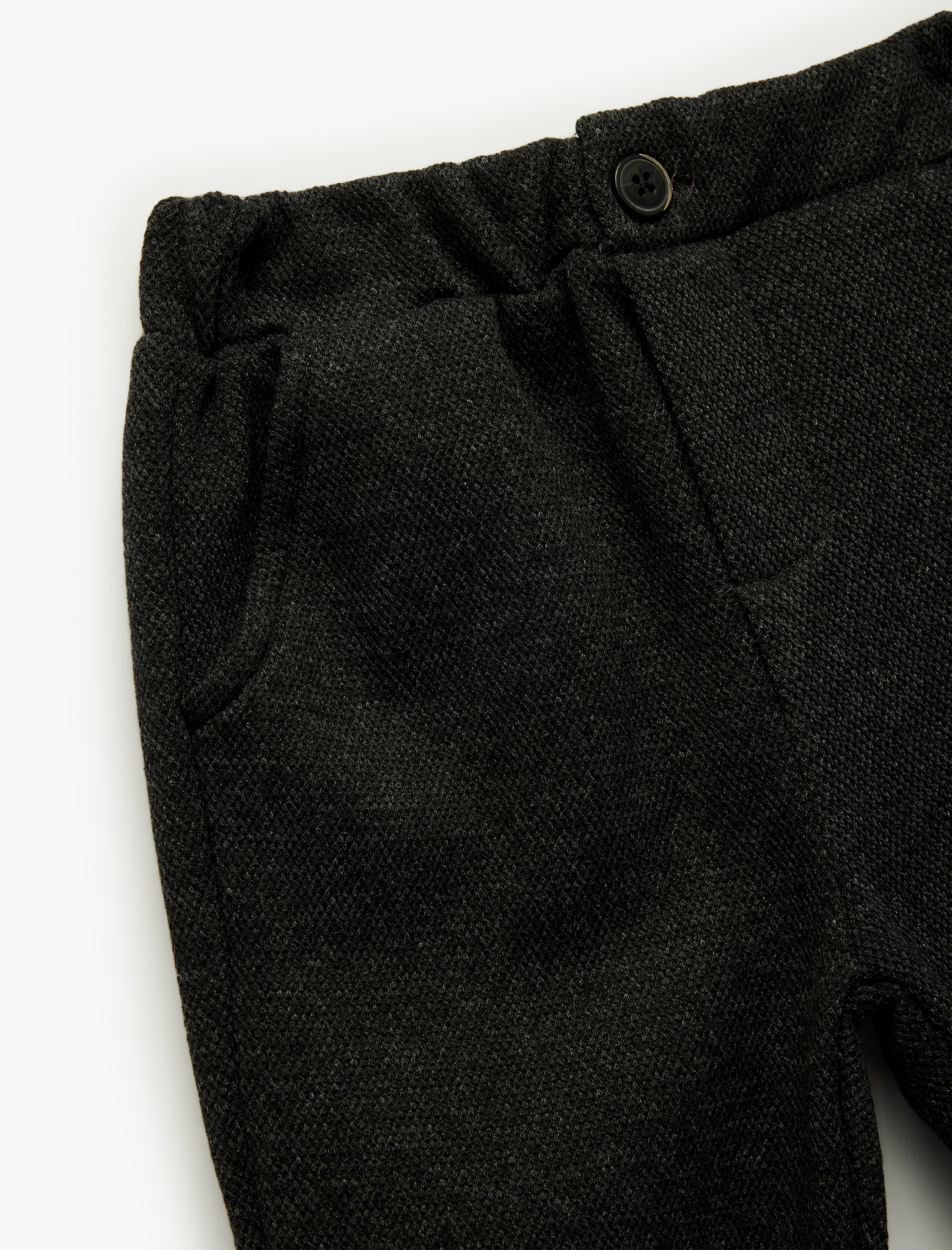  Erkek Bebek Düğme Detaylı Cepli Beli Lastikli Basic Pantolon Görünümlü Eşofman Altı