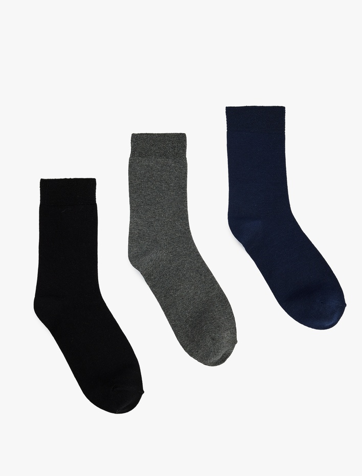 Erkek Pamuklu 3'lü Soket Çorap Seti