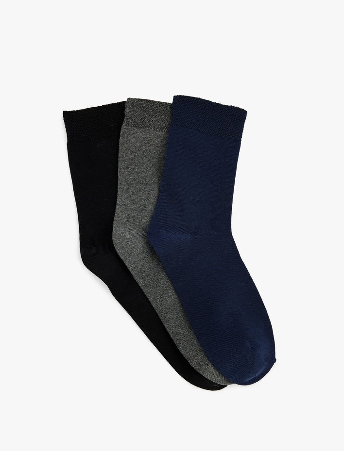 Erkek Pamuklu 3'lü Soket Çorap Seti