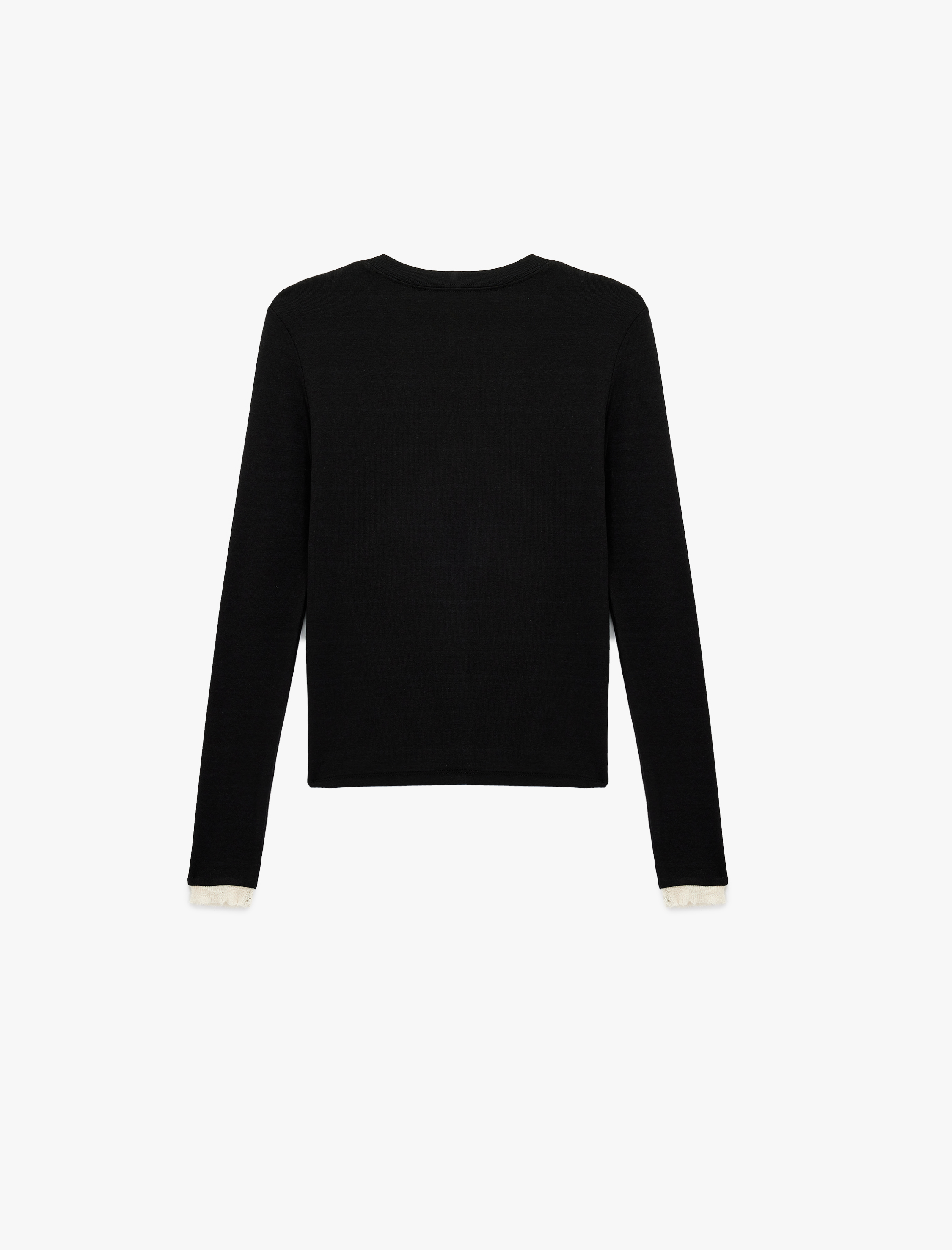   Düğmeli Uzun Kollu Cepli Modal Karışımlı Bisiklet Yaka Tişört