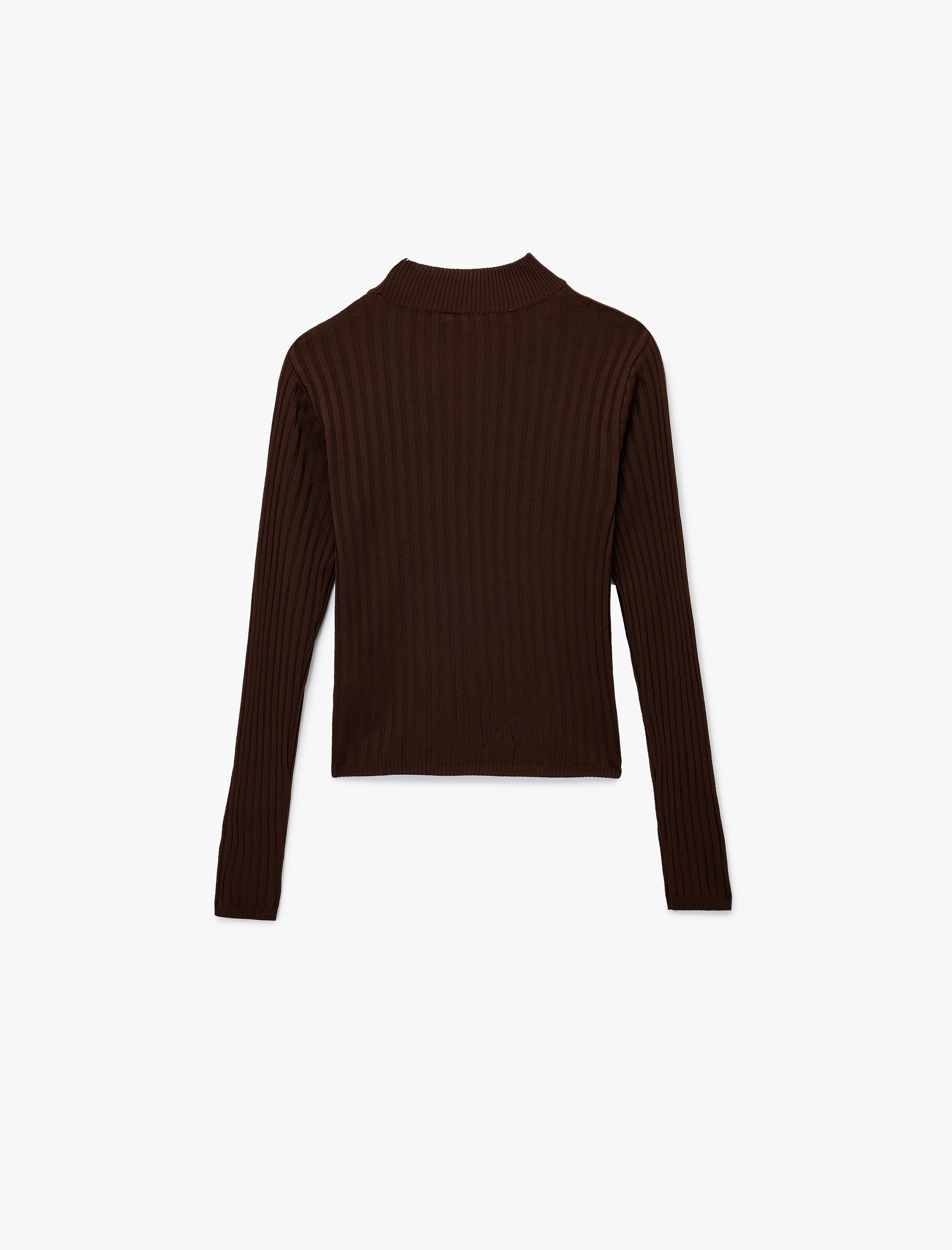   Uzun Kollu Dik Yaka Triko Kazak