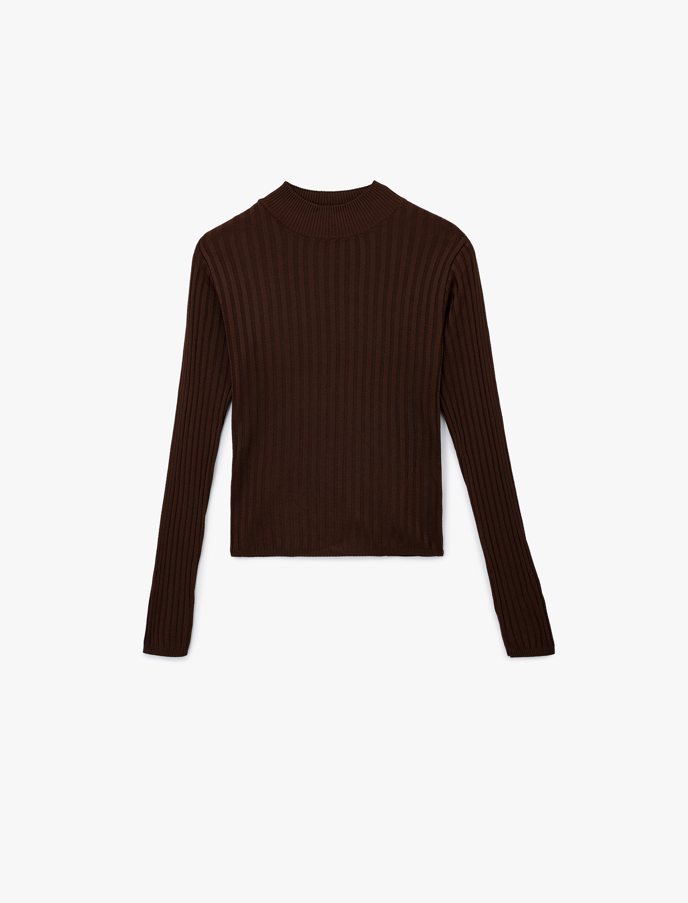   Uzun Kollu Dik Yaka Triko Kazak