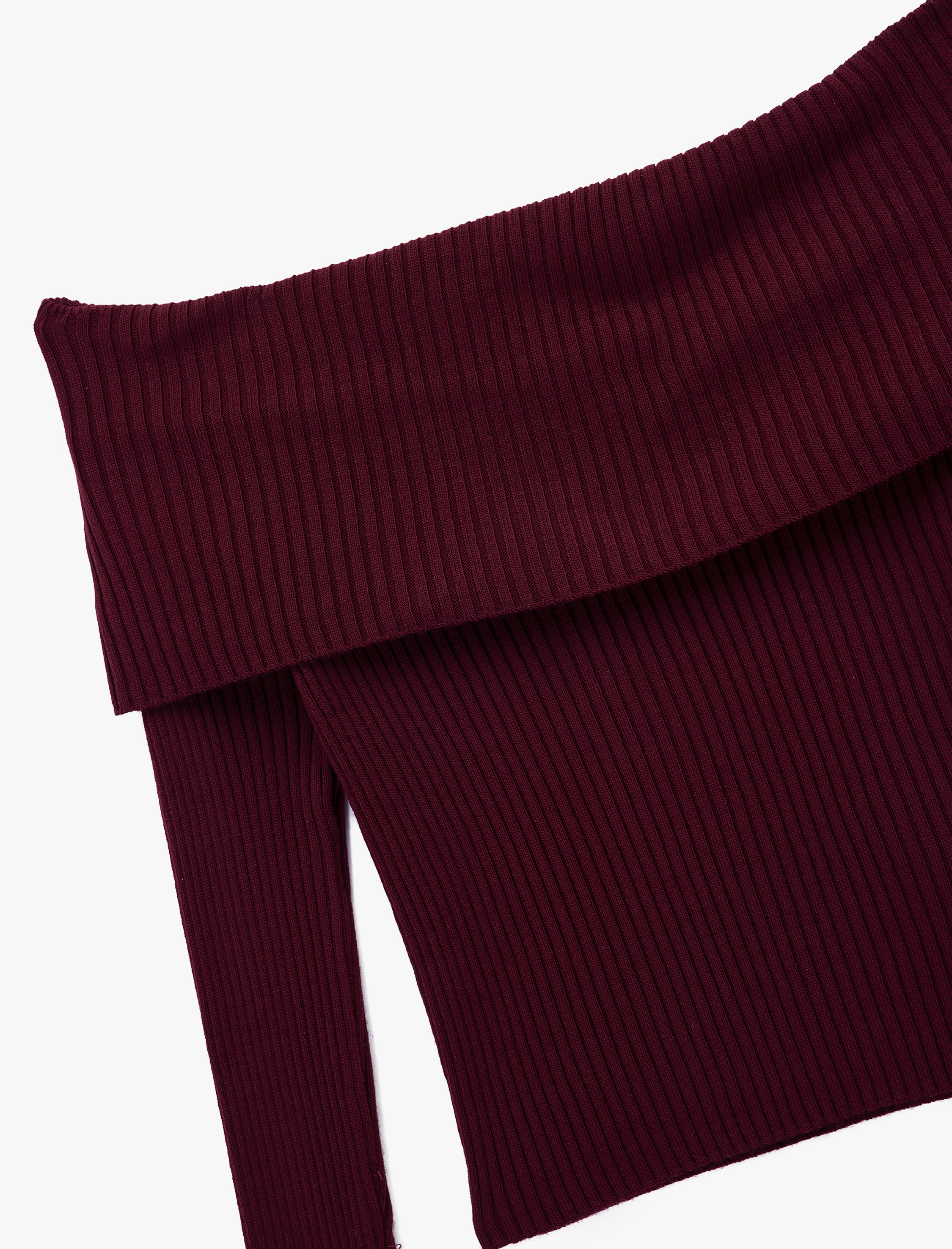   Uzun Kollu Omzu Açık Slim Fit Triko Kazak