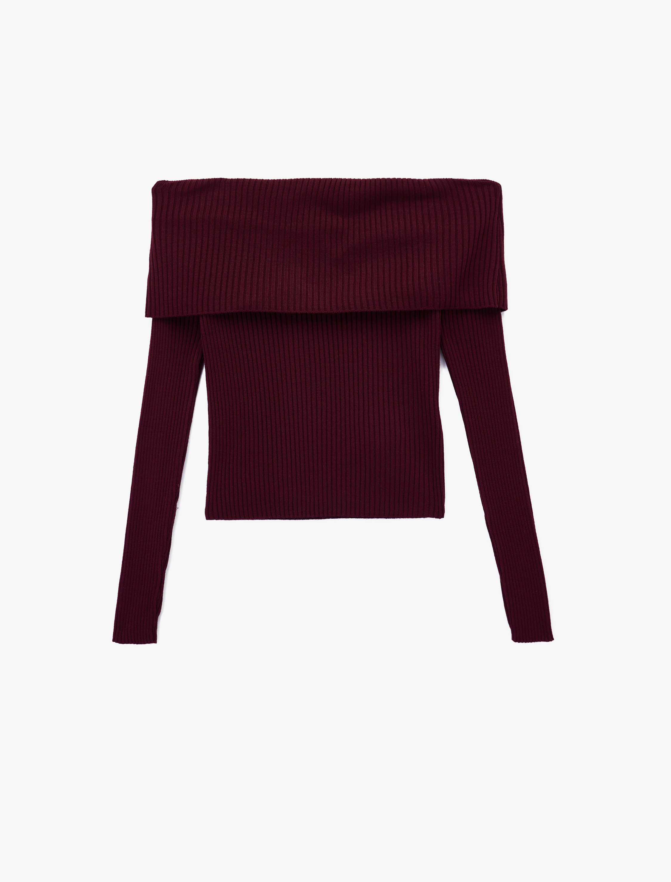   Uzun Kollu Omzu Açık Slim Fit Triko Kazak