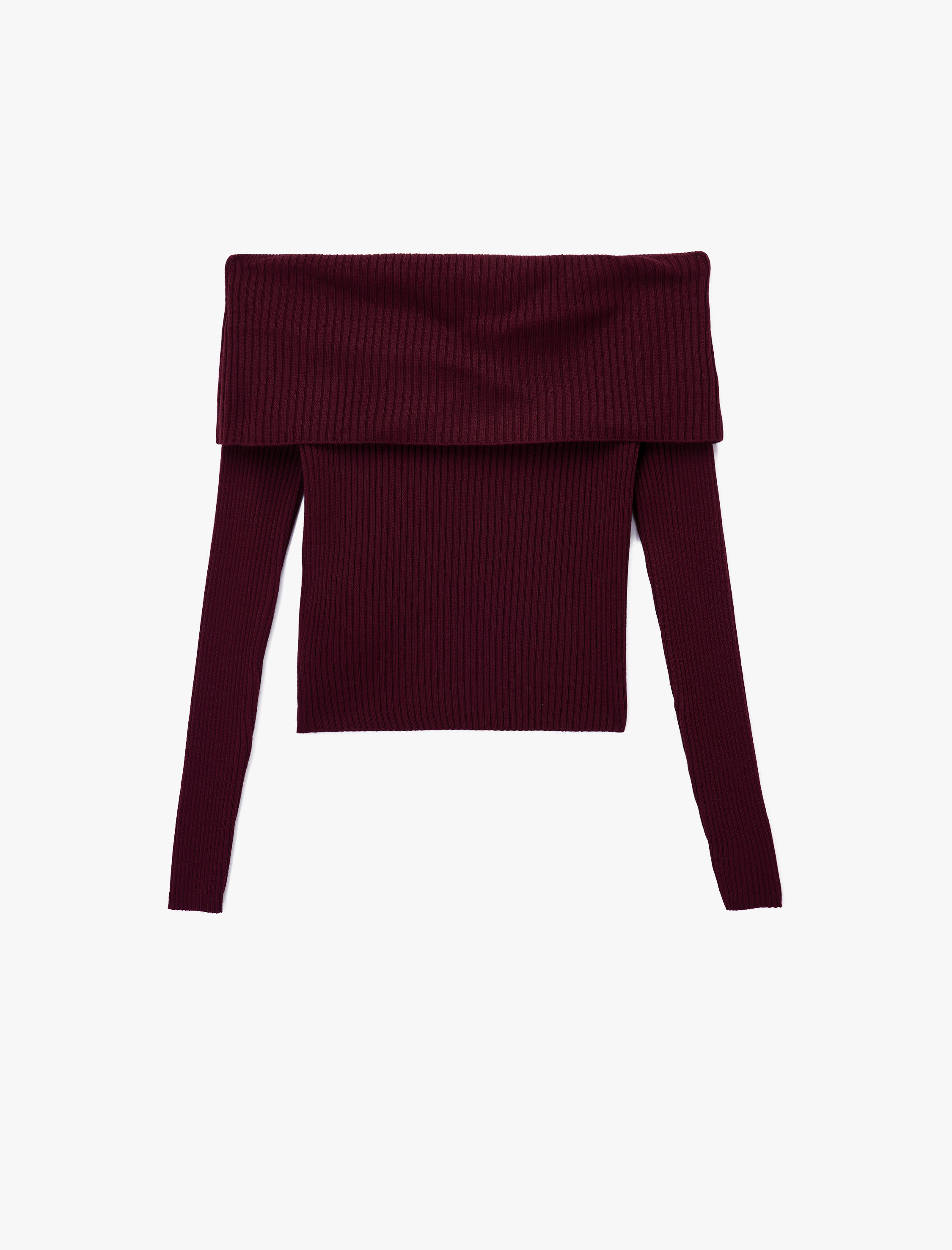   Uzun Kollu Omzu Açık Slim Fit Triko Kazak