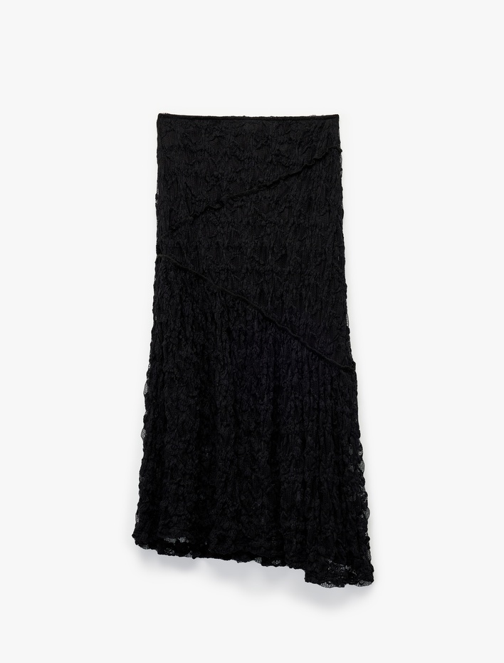 Kız Çocuk Dantel Detaylı A Kesim Midi Etek