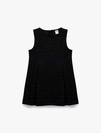 Bisiklet Yaka Kolsuz Jile Elbise