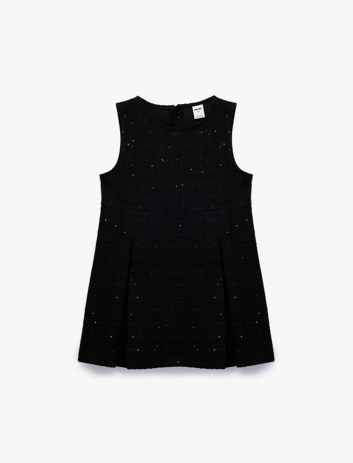 Kız Bebek Bisiklet Yaka Kolsuz Jile Elbise