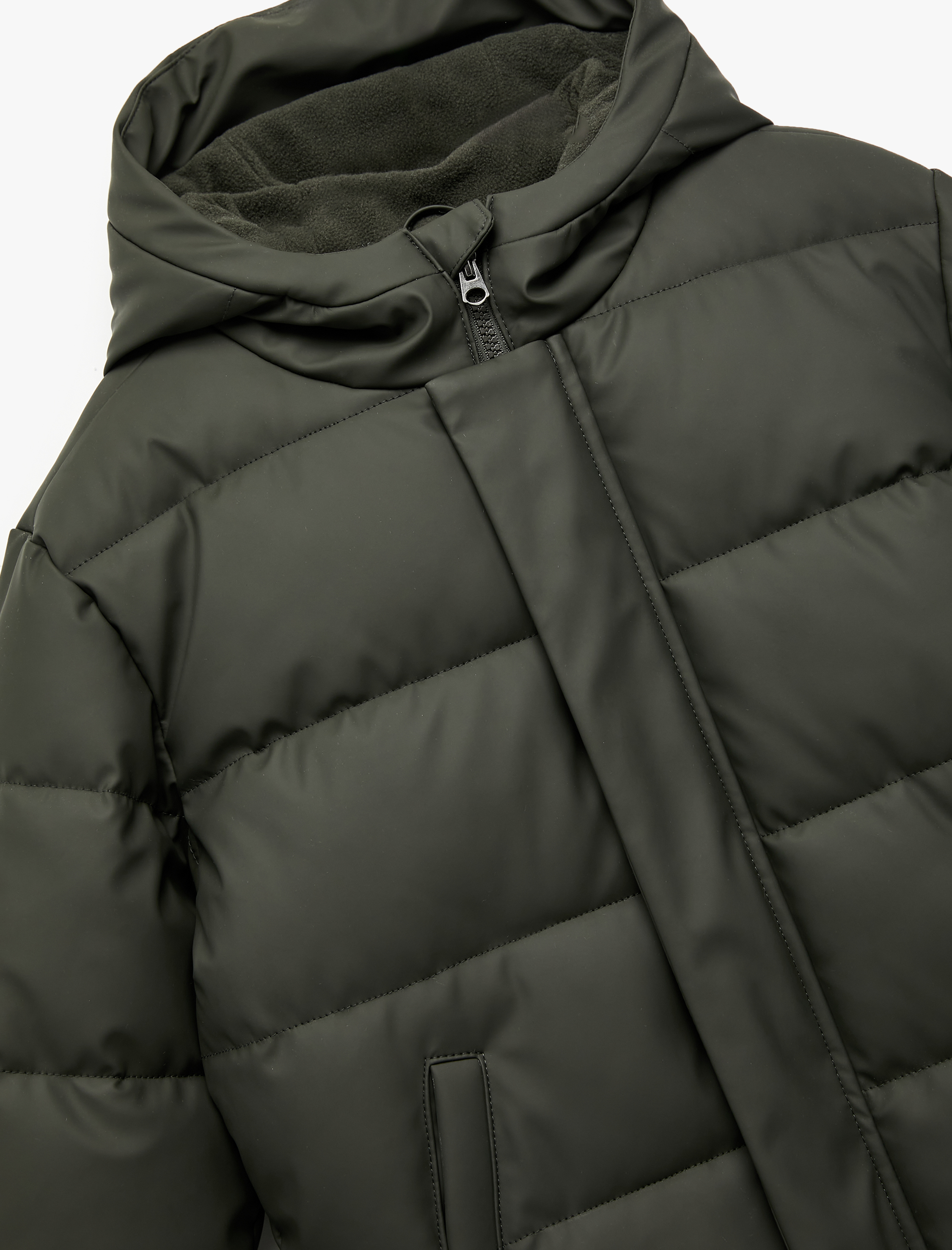  Erkek Çocuk Uzun Kollu Fermuarlı Kapşonlu Mont