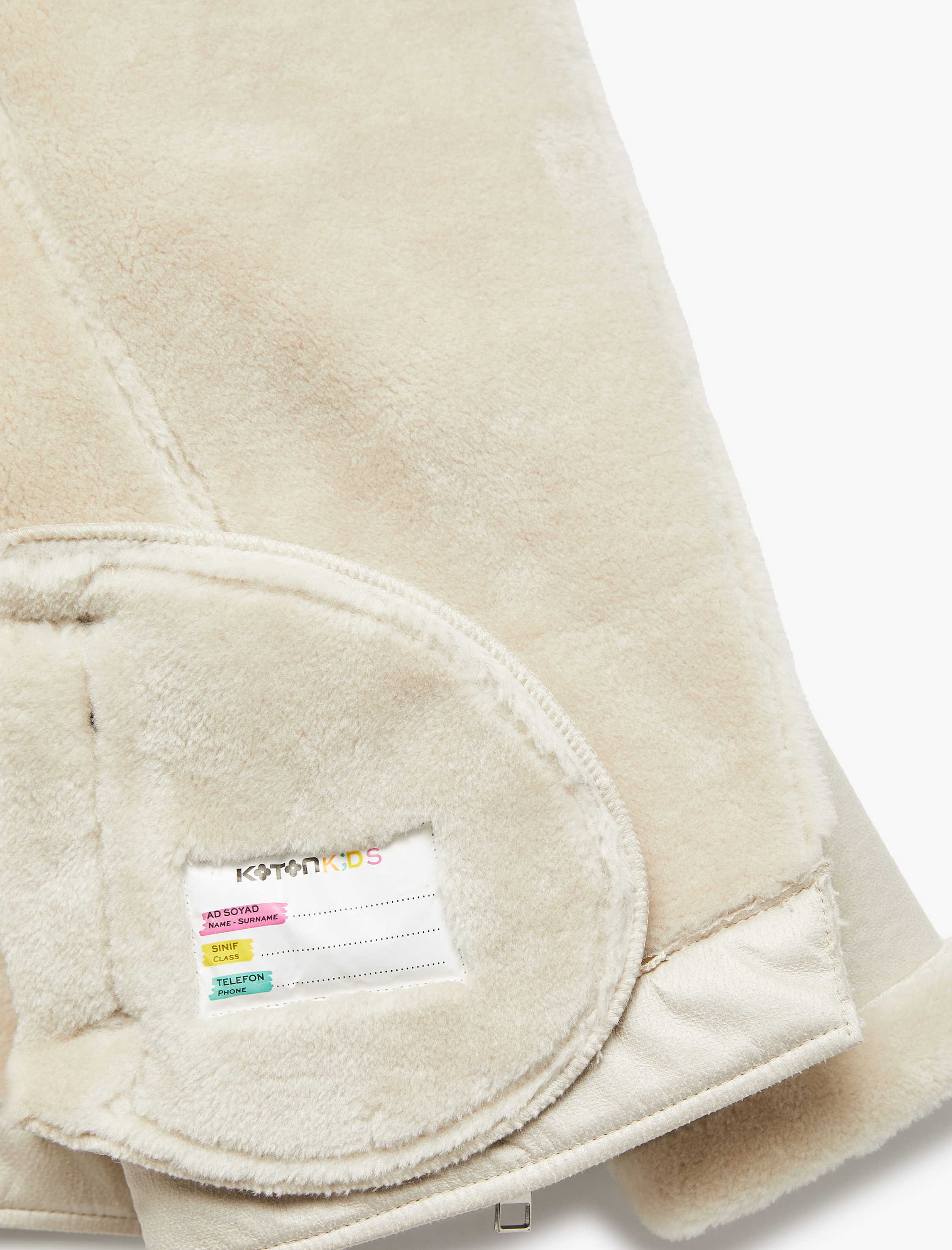  Kız Çocuk Kruvaze Yaka Uzun Kollu Suni Deri Ceket