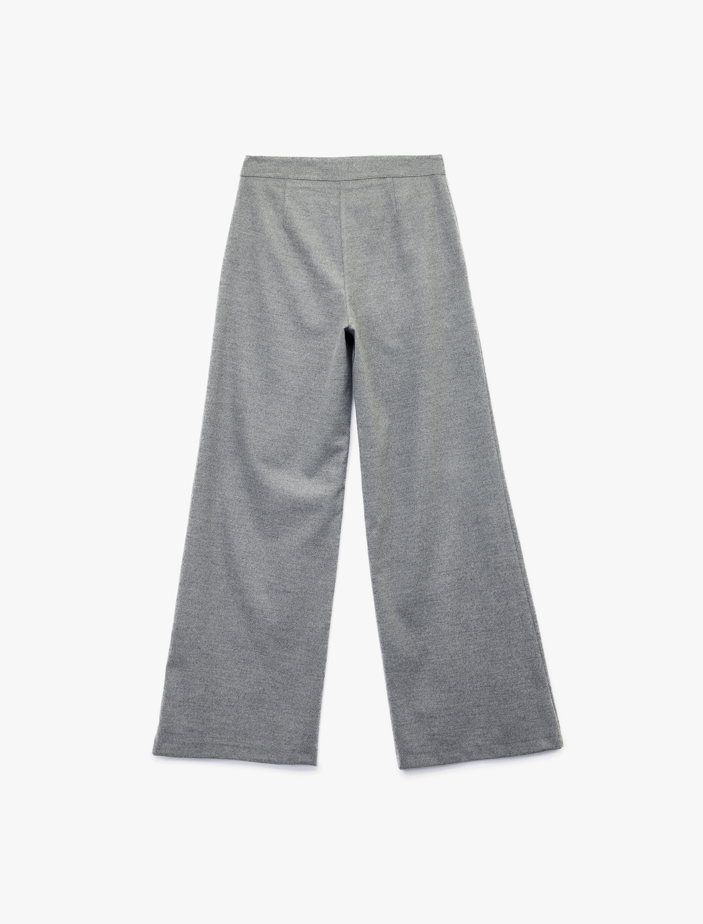 Cepli Piliseli Geniş Paça Kumaş Pantolon