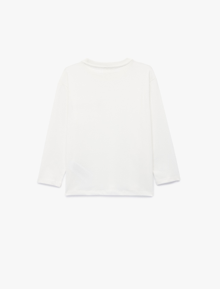 Erkek Çocuk Pamuklu Uzun Kollu Tek Cepli Baskılı Tişört