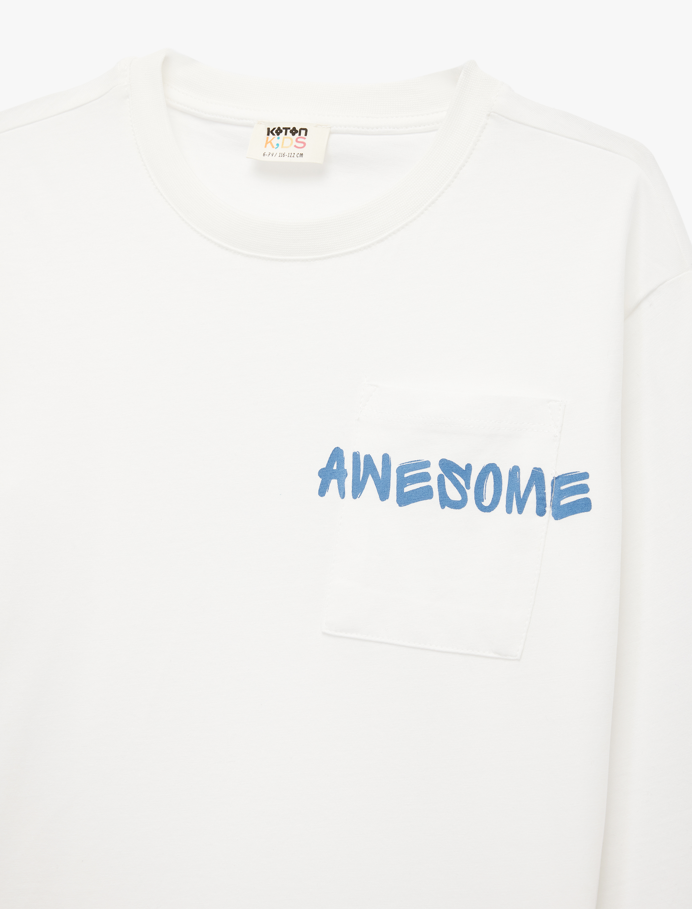  Erkek Çocuk Pamuklu Uzun Kollu Tek Cepli Baskılı Tişört