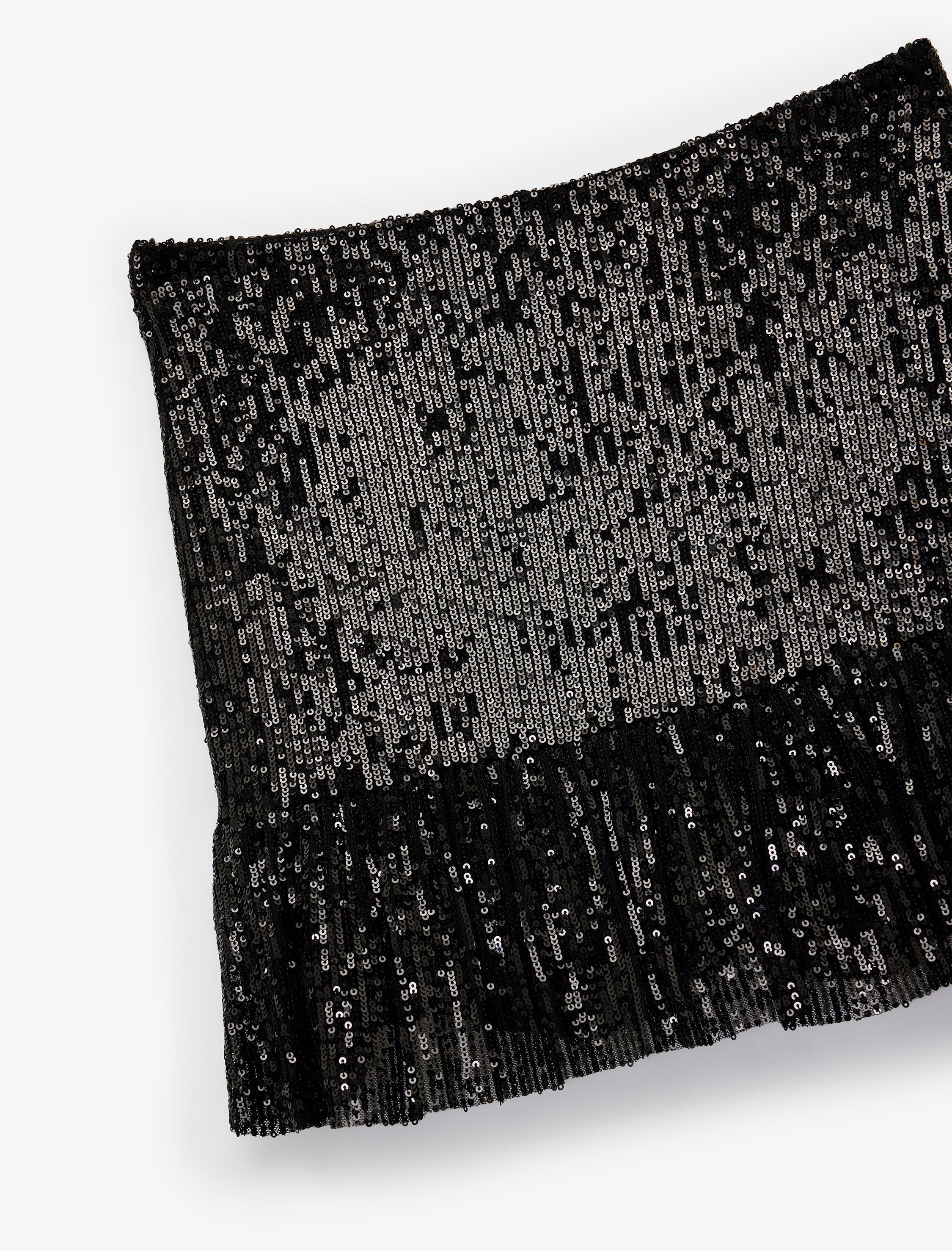   Pullu Payetli Volanlı Asimetrik Mini Abiye Etek