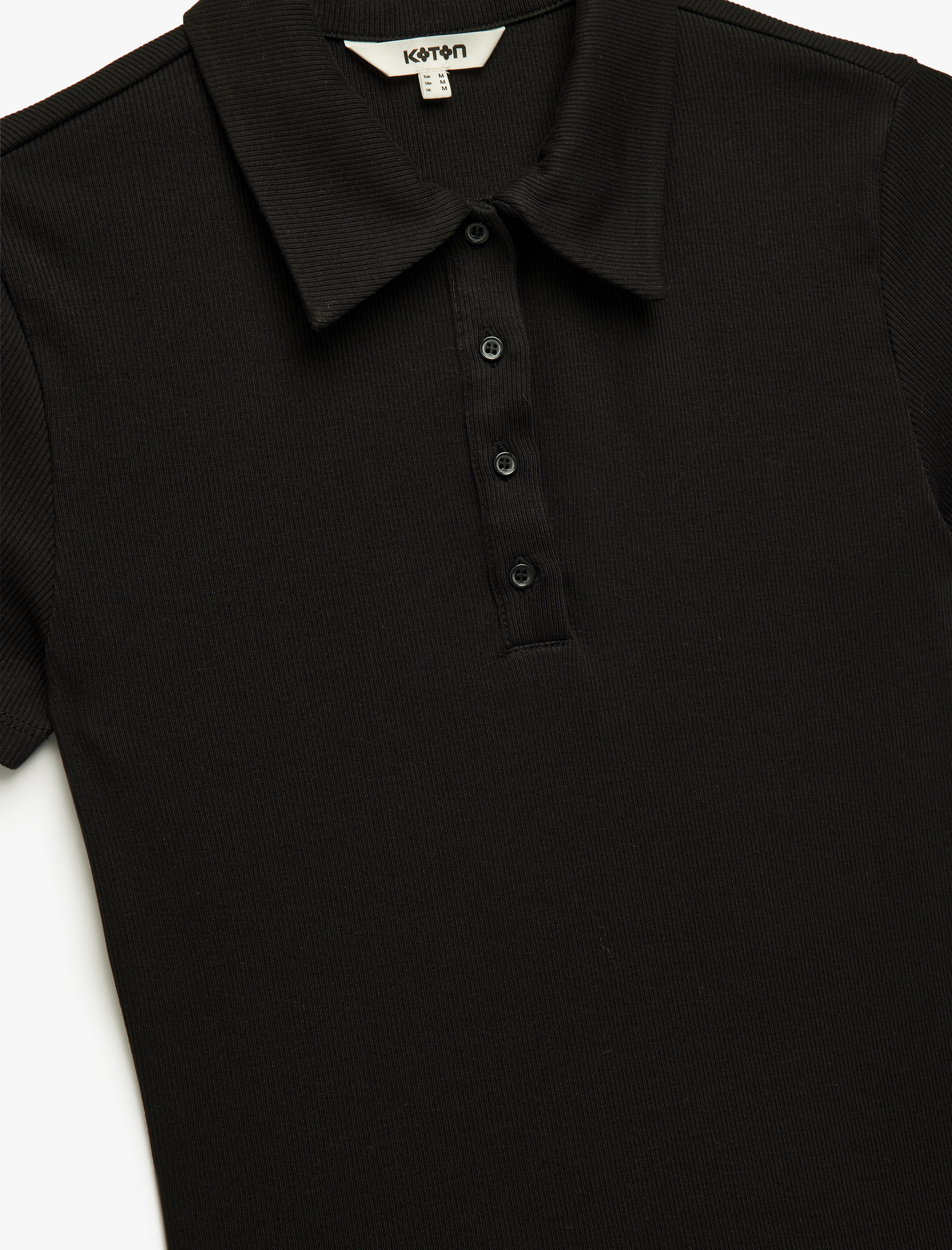   Pamuklu Düğmeli Kısa Kollu Mini Polo Yaka Elbise