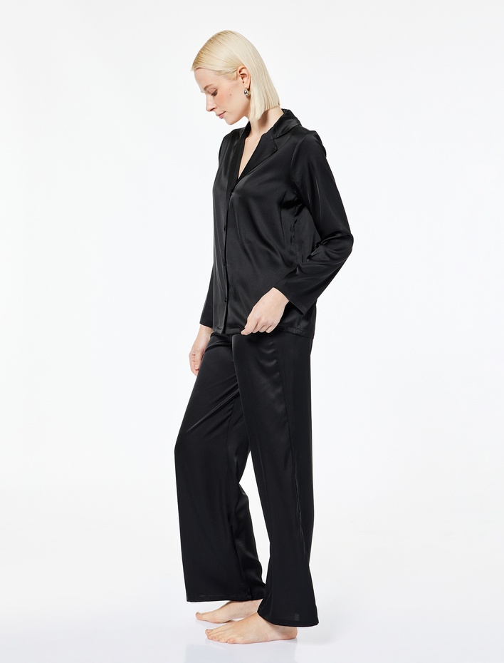  Taş Detaylı Rahat Kalıp Pijama Altı