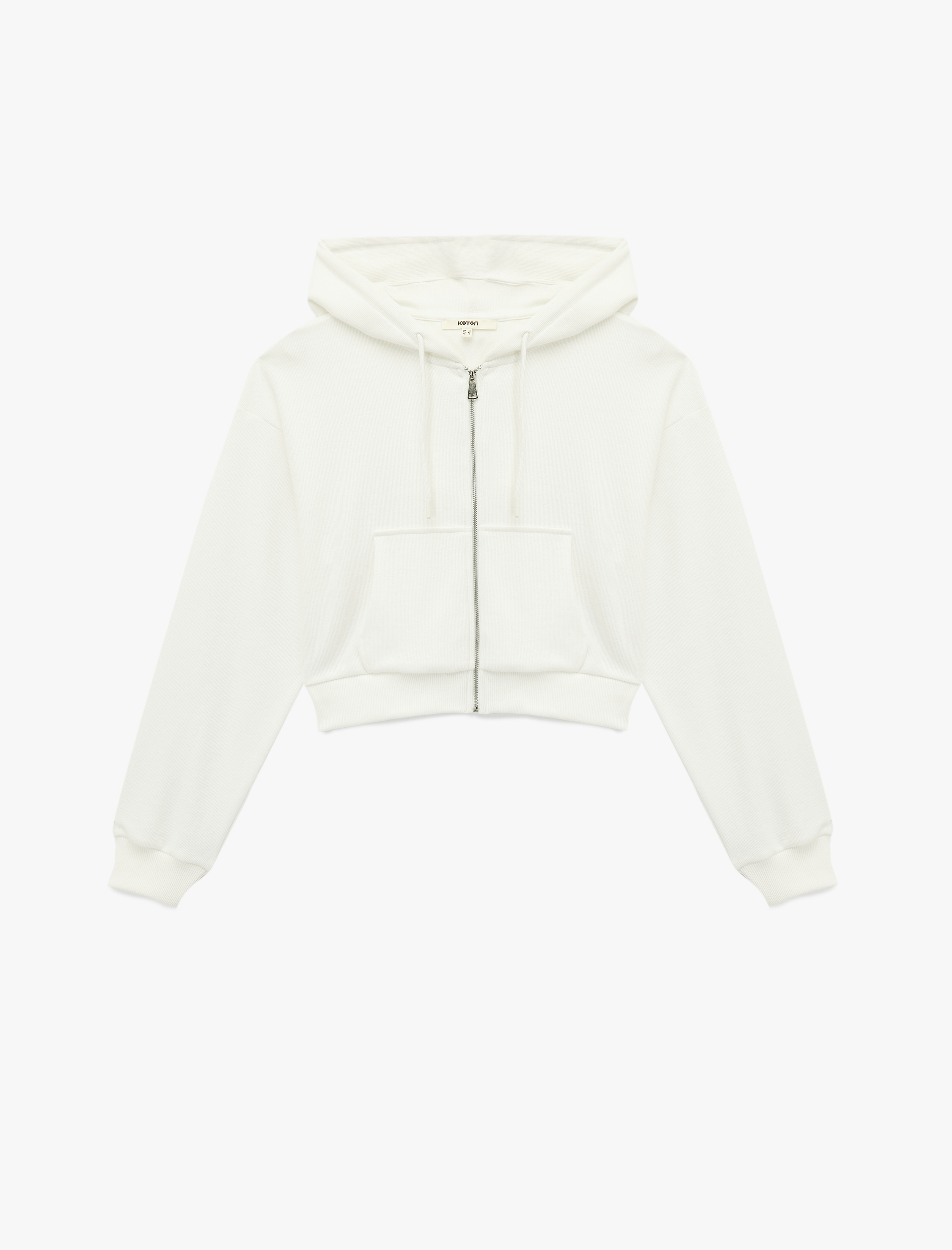   Pamuklu Slim Fit Cepli Uzun Kollu Fermuarlı Kapüşonlu Hırka