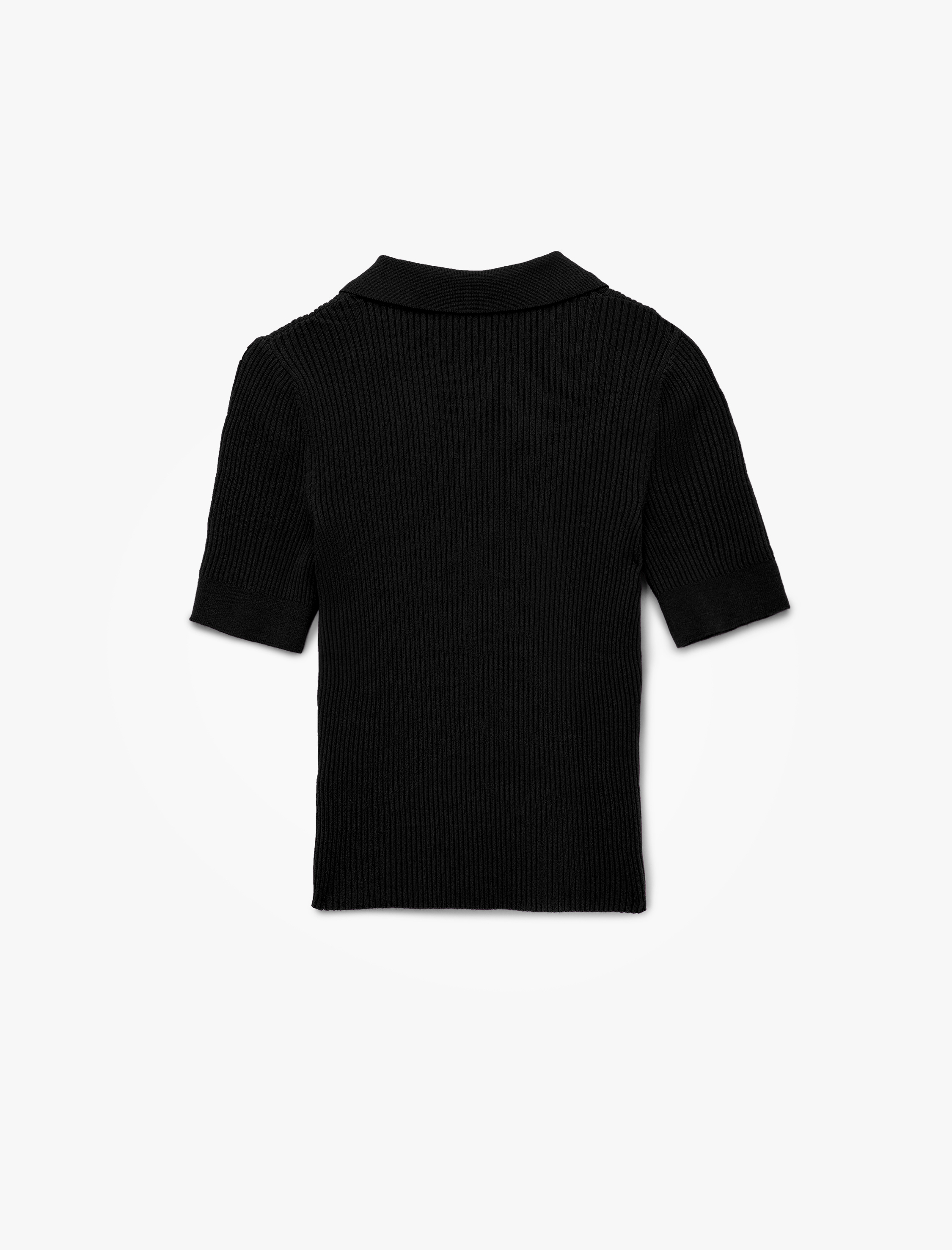   Yarım Düğmeli Kısa Kollu Polo Yaka Triko Kazak