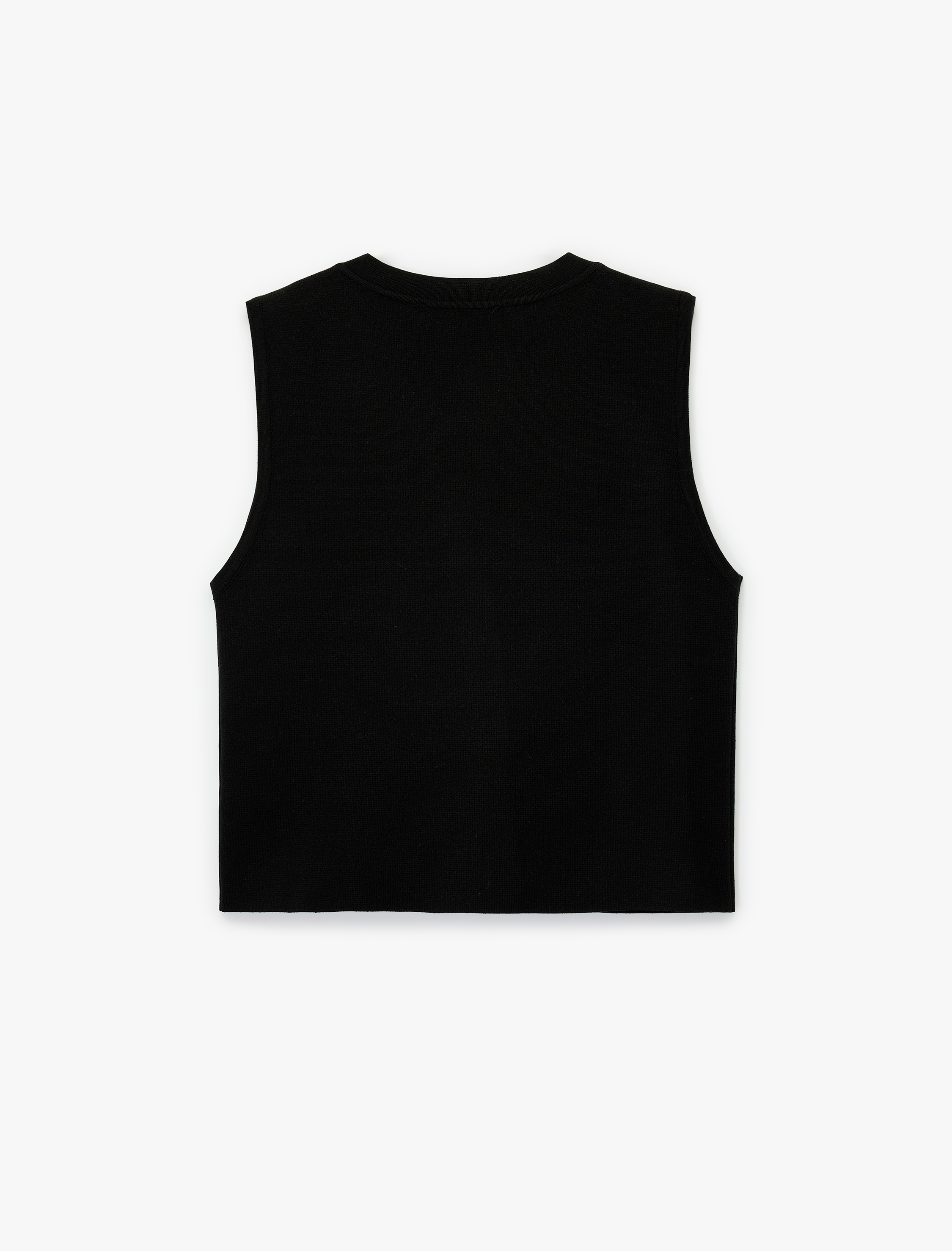   Düğmeli Bisiklet Yaka Taşlı Triko Yelek