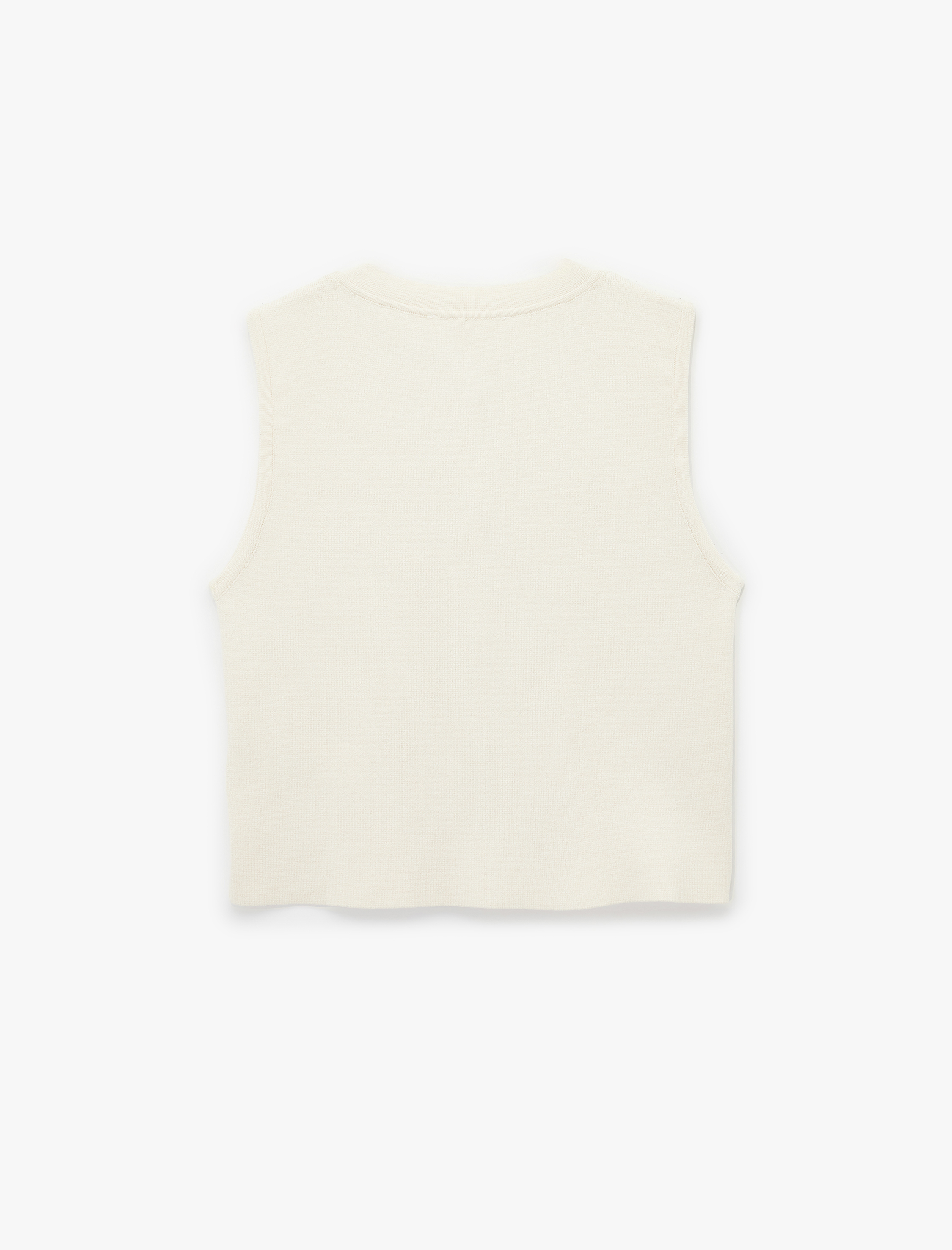   Düğmeli Bisiklet Yaka Taşlı Triko Yelek