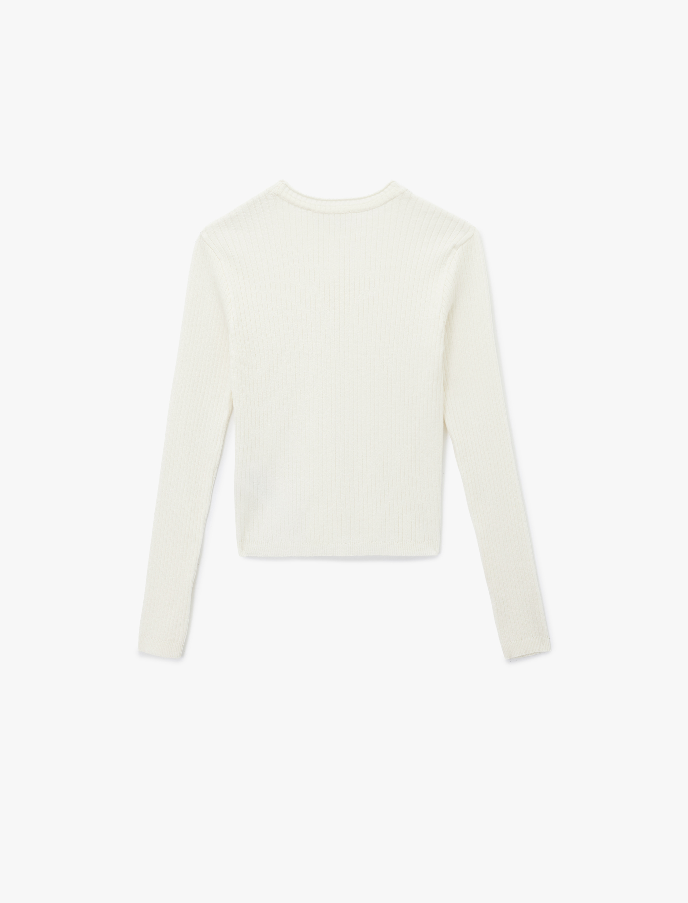   Uzun Kollu Bisiklet Yaka Taşlı Triko Kazak