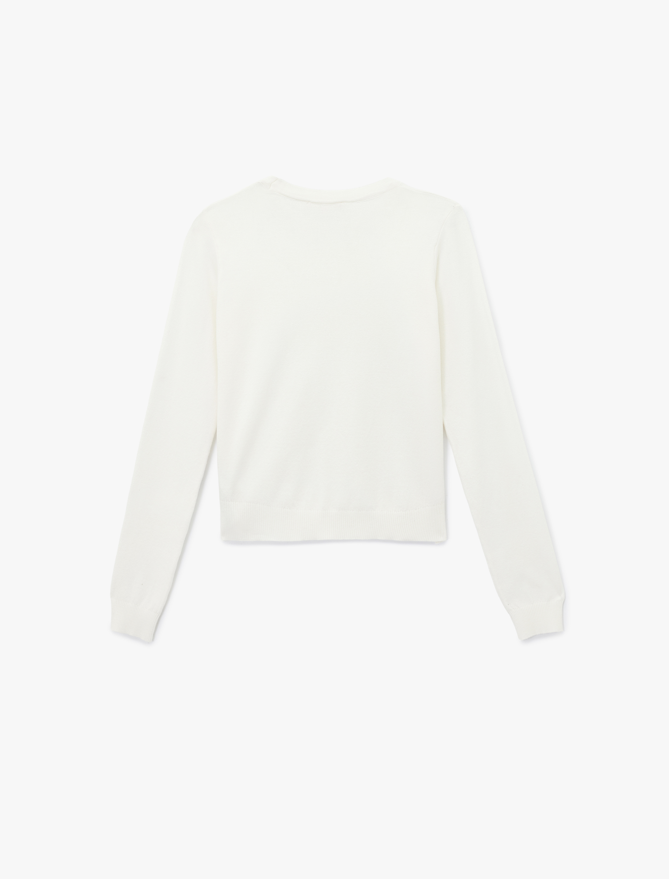   Uzun Kollu Bisiklet Yaka Taşlı Triko Kazak