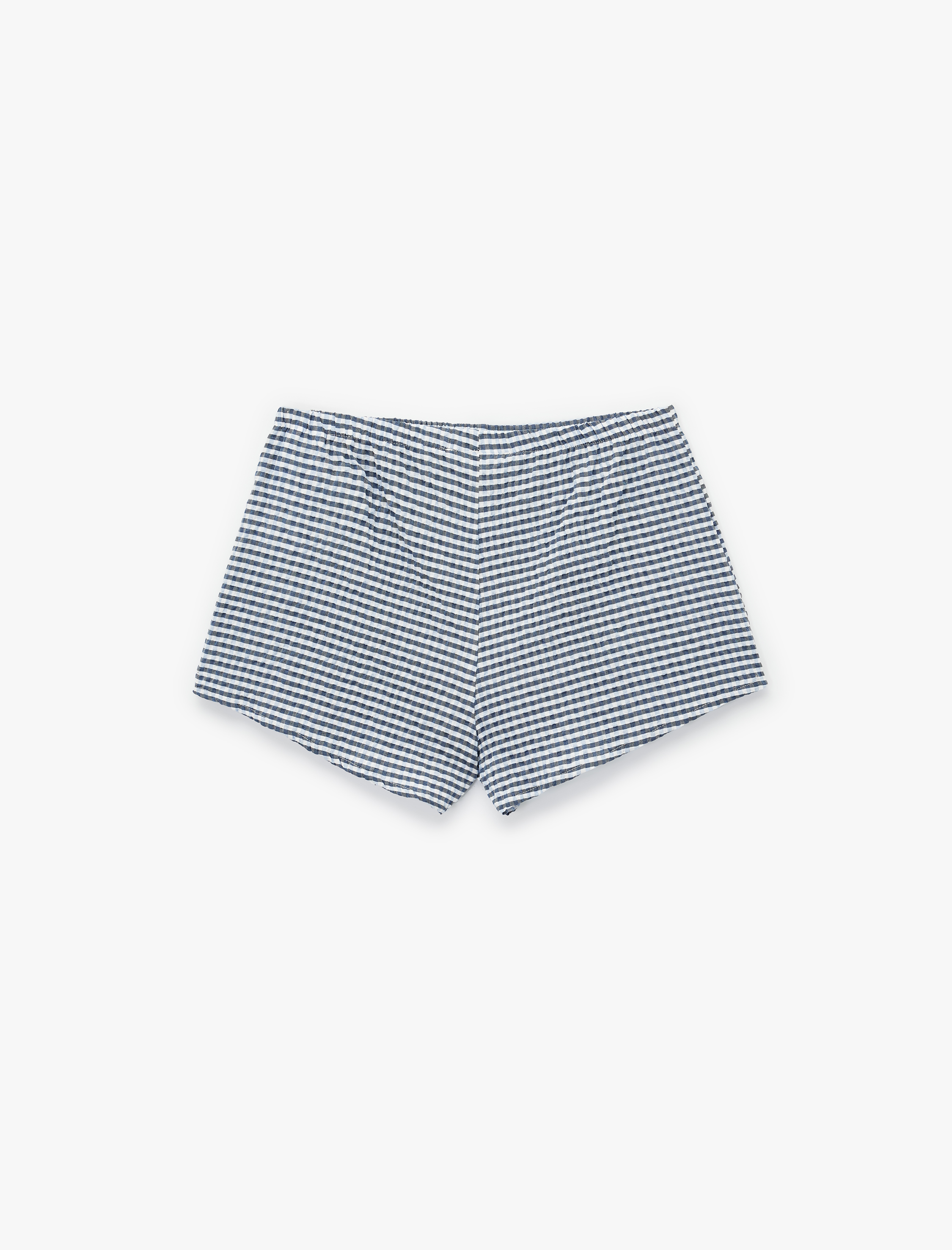 Bağlama Detaylı Rahat Kalıp Ekoseli Şort