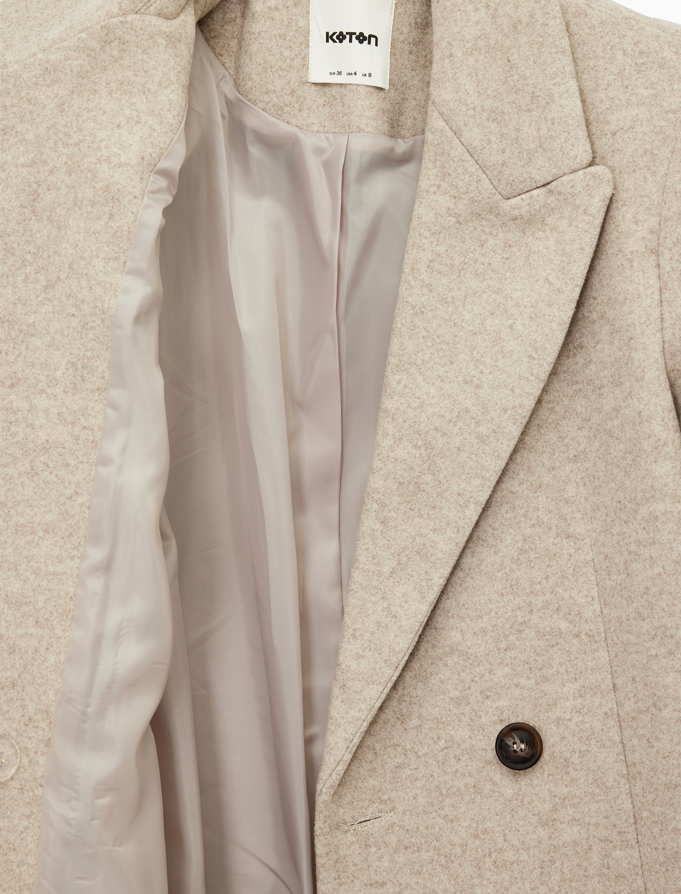   Cepli Uzun Kollu Kruvaze Düğmeli Kaşe Kaban