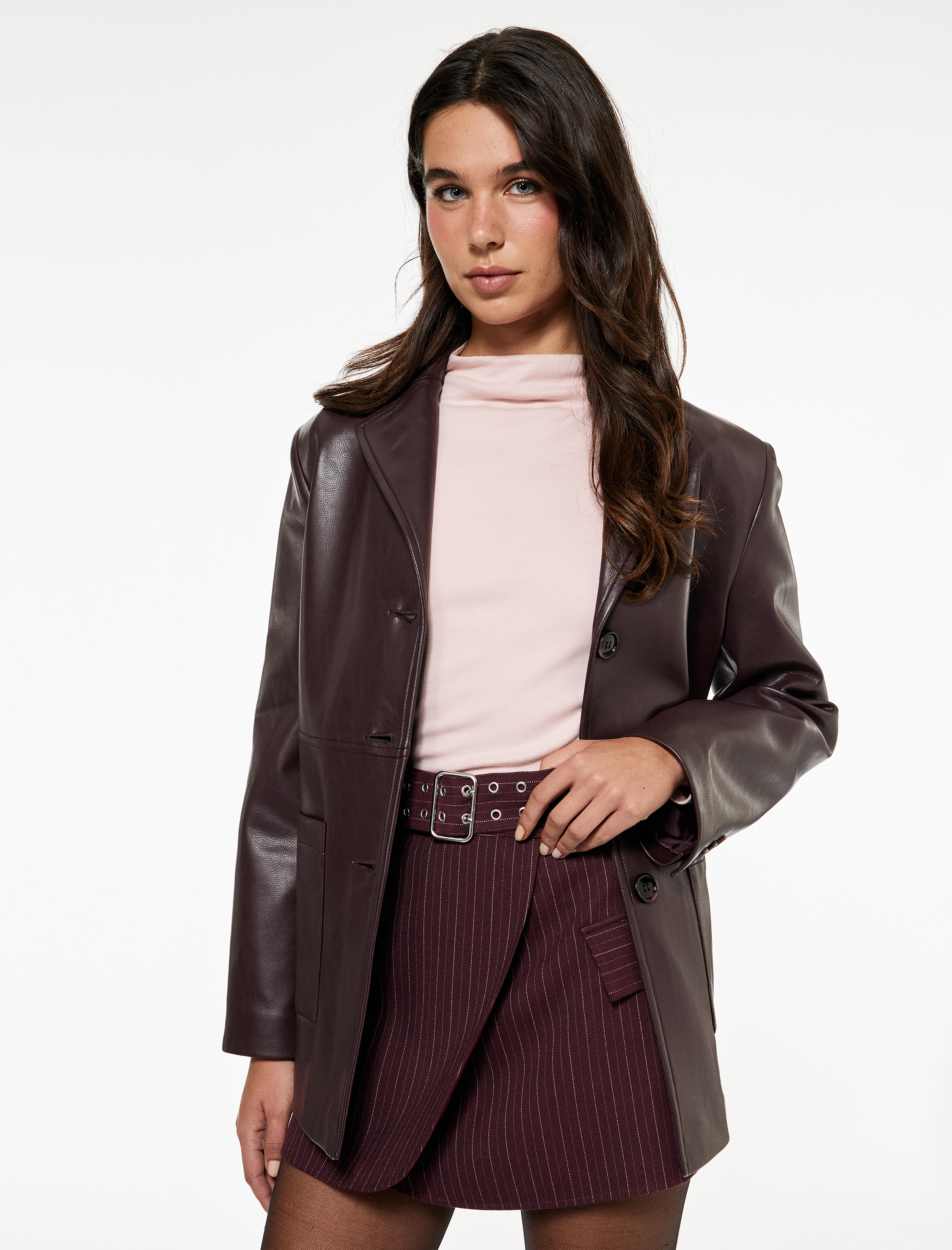   Koton X Sibil Çetinkaya - A Kesim Kemerli Kruvaze Mini Etek