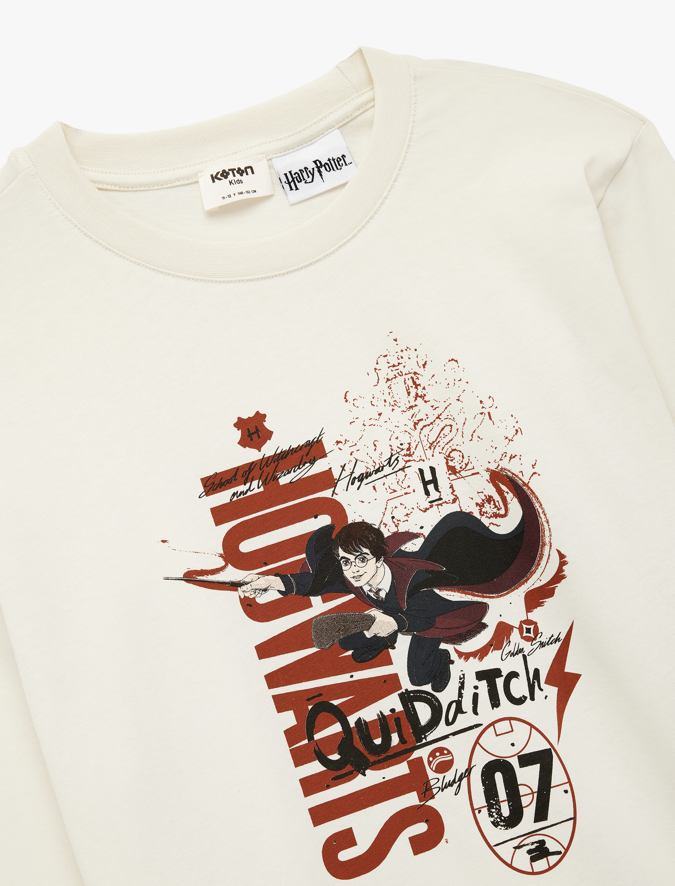 Erkek Çocuk Pamuklu Harry Potter Baskılı Uzun Kollu Lisanslı Oversize Tişört