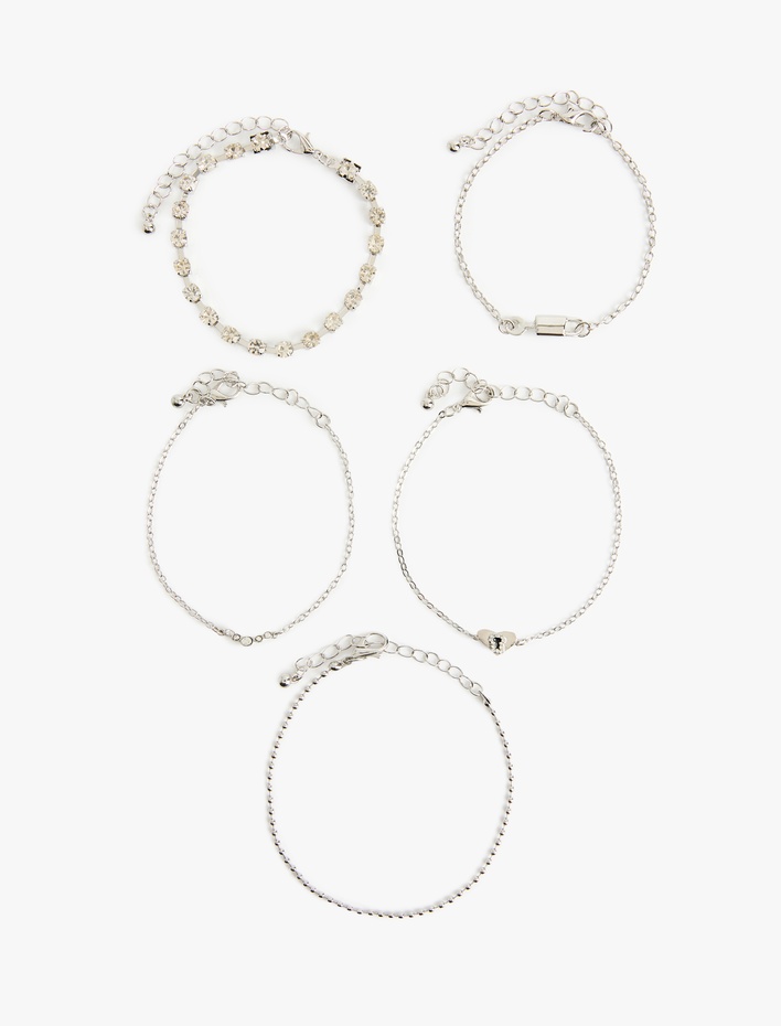 Kadın 5'li Zincir Bileklik Seti