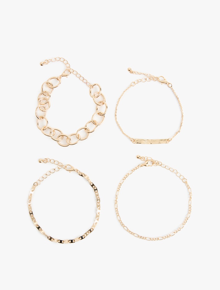 Kadın 4'lü Zincir Bileklik Seti