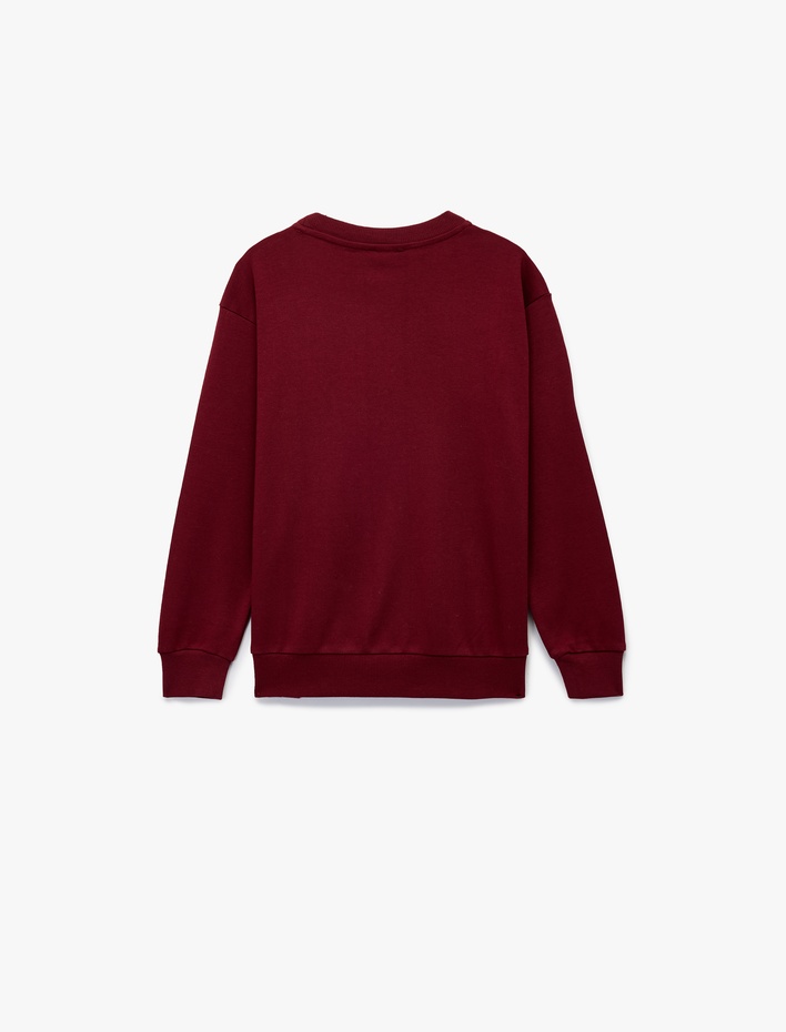 Erkek Çocuk Pamuklu Uzun Kollu Bisiklet Yaka Baskılı Sweatshirt