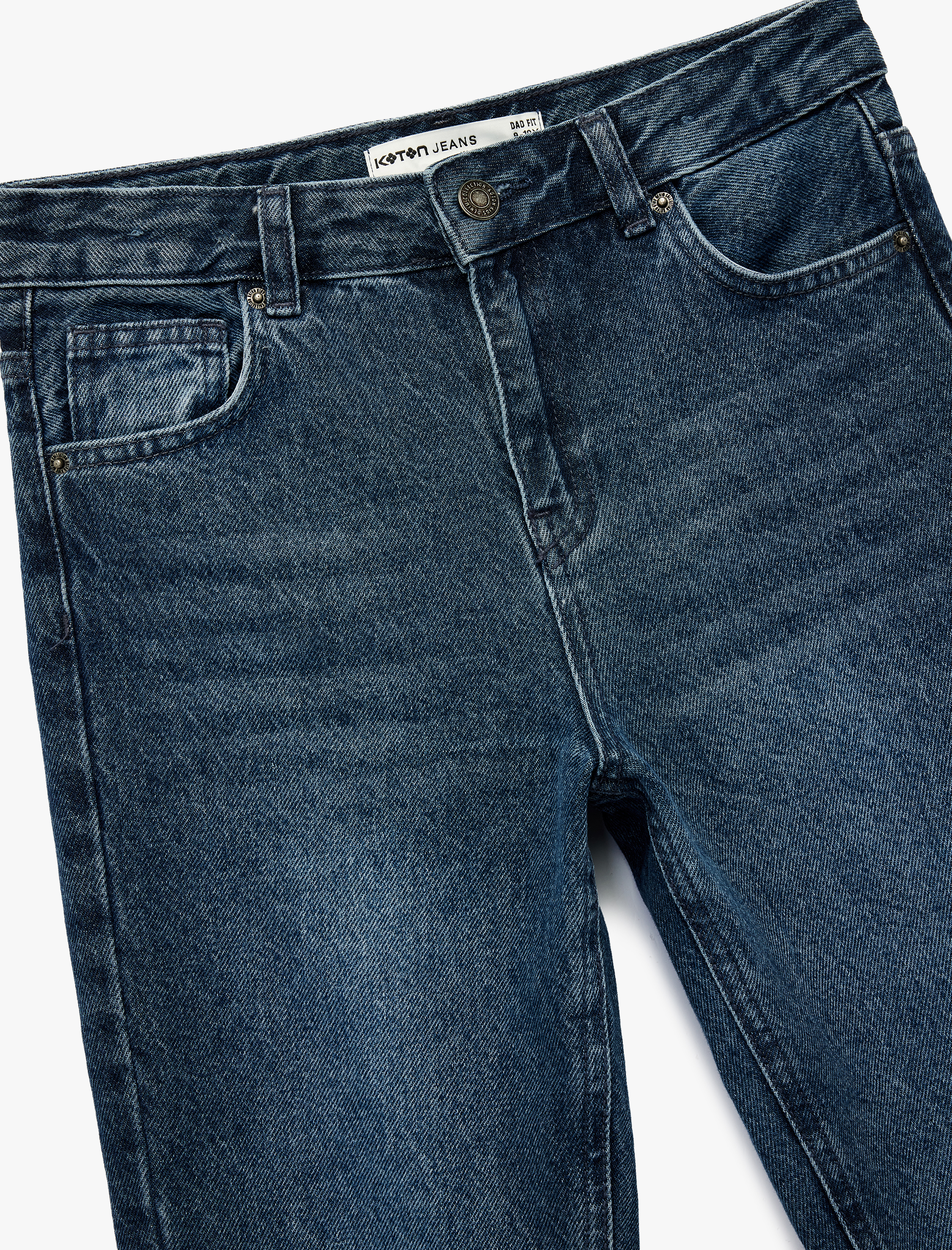 Erkek Çocuk Rahat Kesim Pamuklu Denim Pantolon - Dad Jean