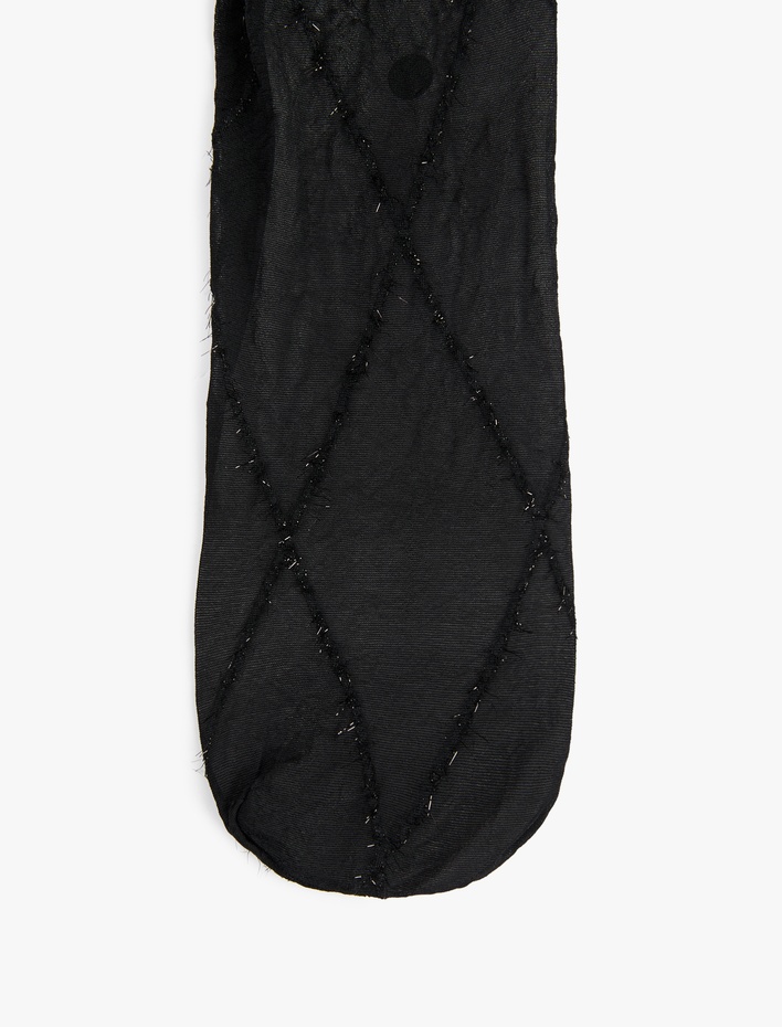 Kadın 60 Den Geometrik Desenli Simli Külotlu Çorap