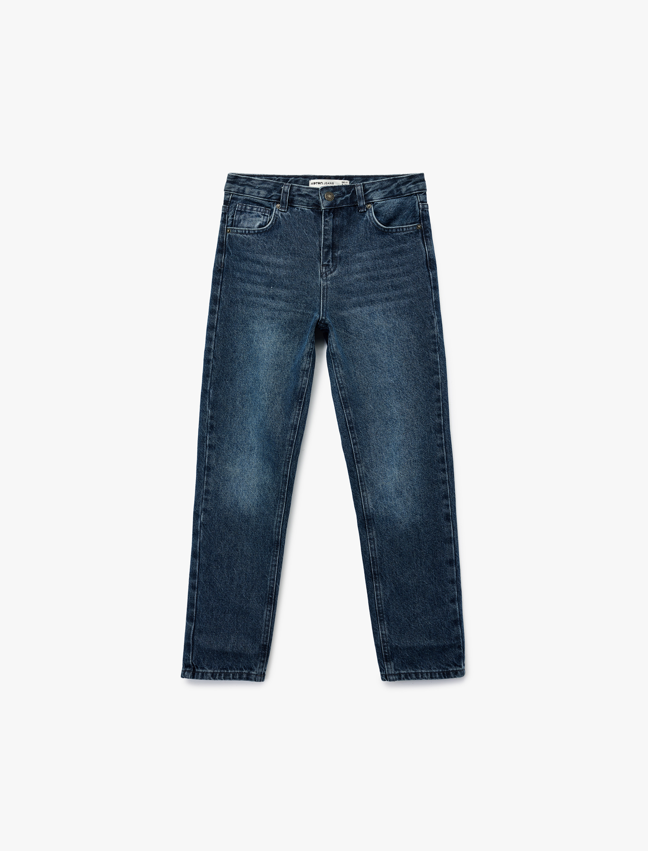  Erkek Çocuk Rahat Kesim Pamuklu Denim Pantolon - Dad Jean