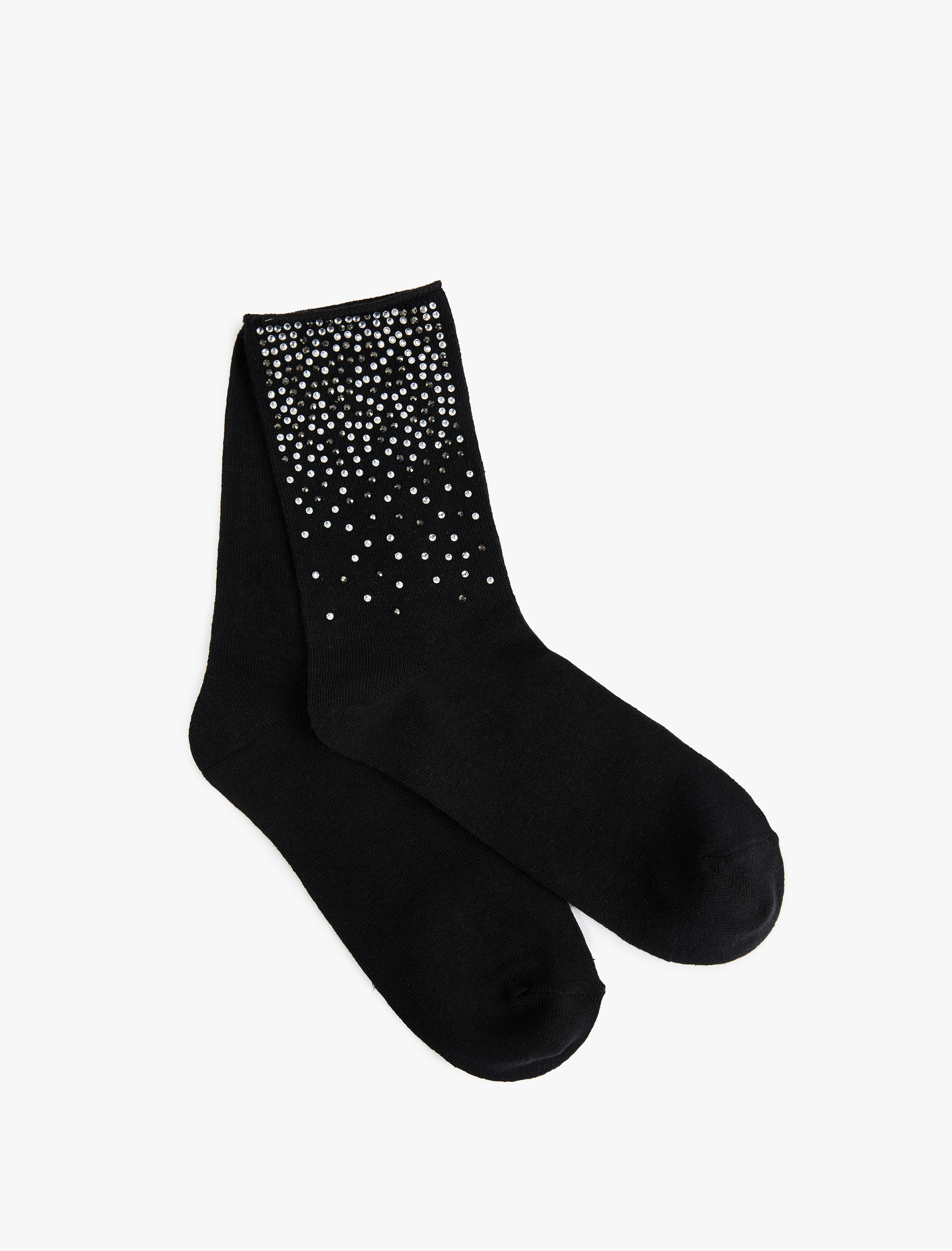  Kadın Pamuklu Taşlı Soket Çorap