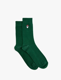 Pamuklu Noel Baba Baskılı Soket Çorap