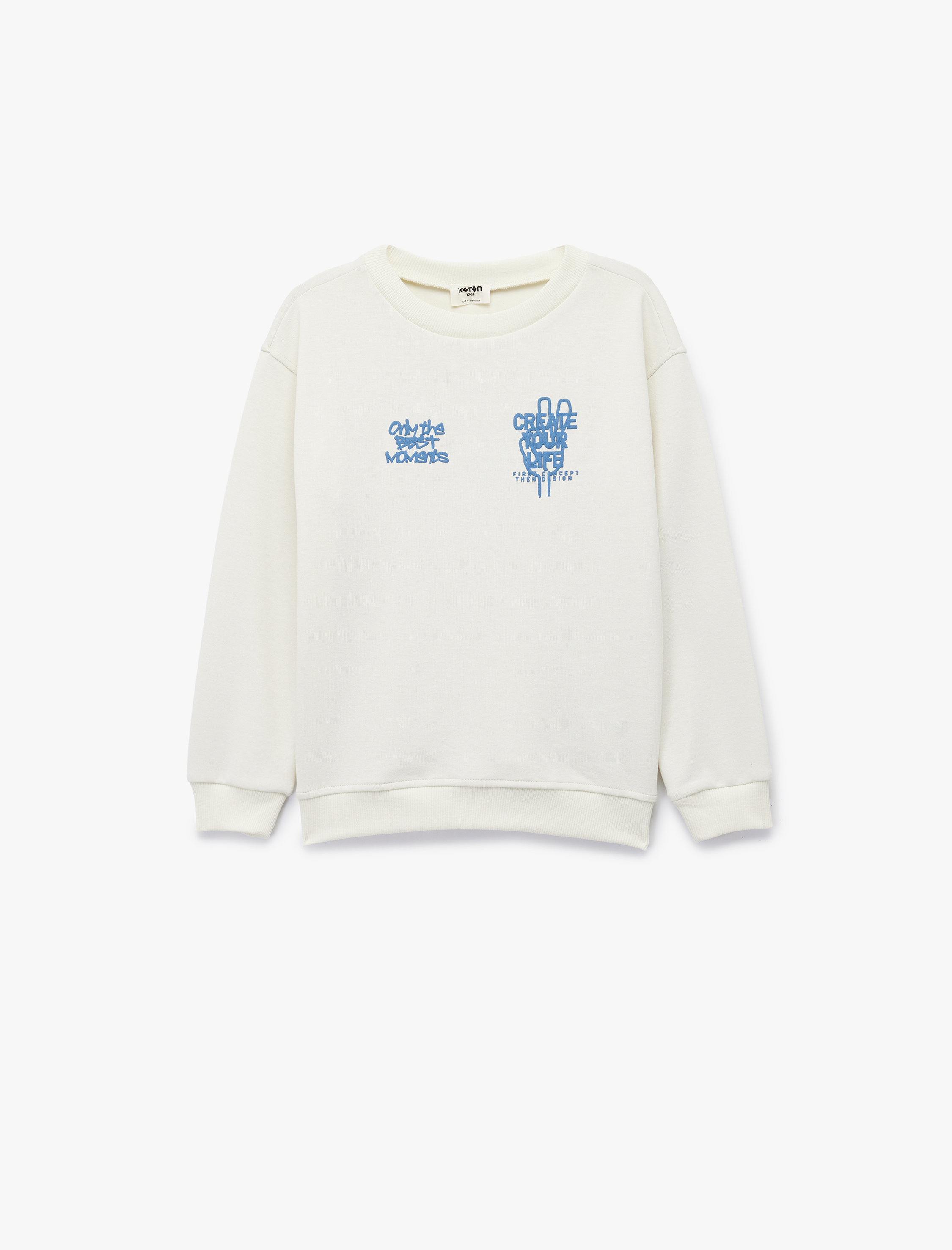  Erkek Çocuk Baskılı Uzun Kollu Bisiklet Yaka Oversize Sweatshirt