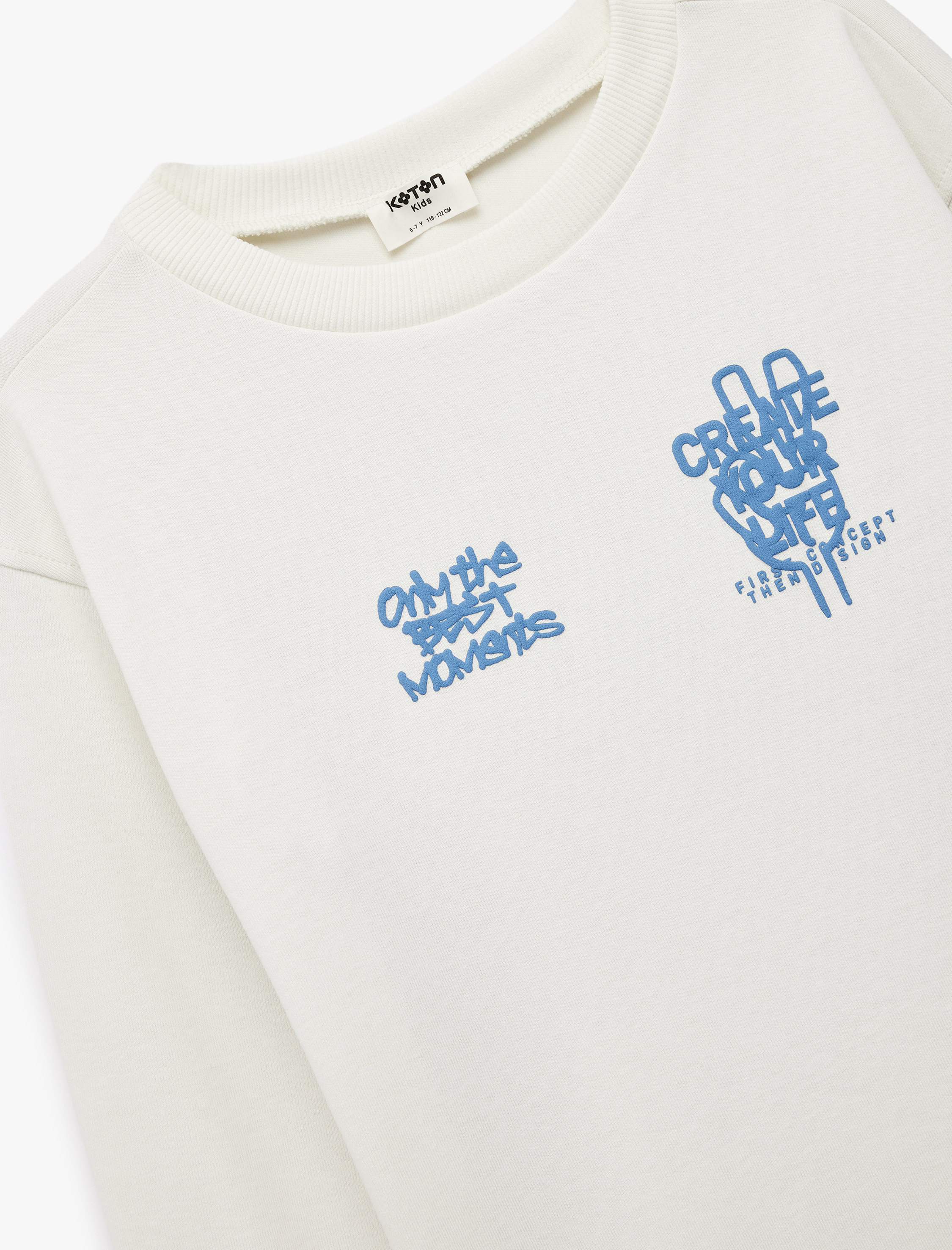  Erkek Çocuk Baskılı Uzun Kollu Bisiklet Yaka Oversize Sweatshirt